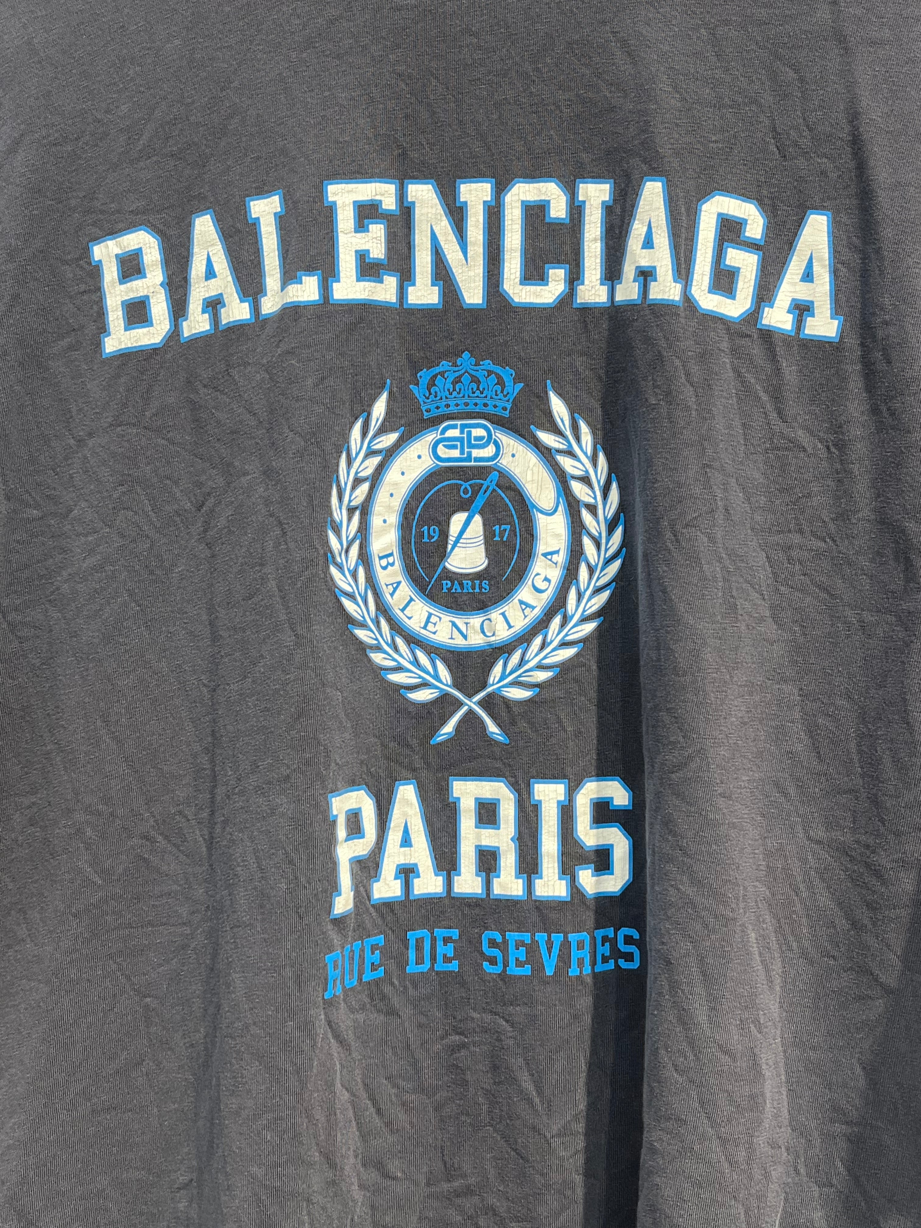 BALENCIAGA/T-Shirt/Cotton/NVY/BLUE SCHOOL LOGO view 5