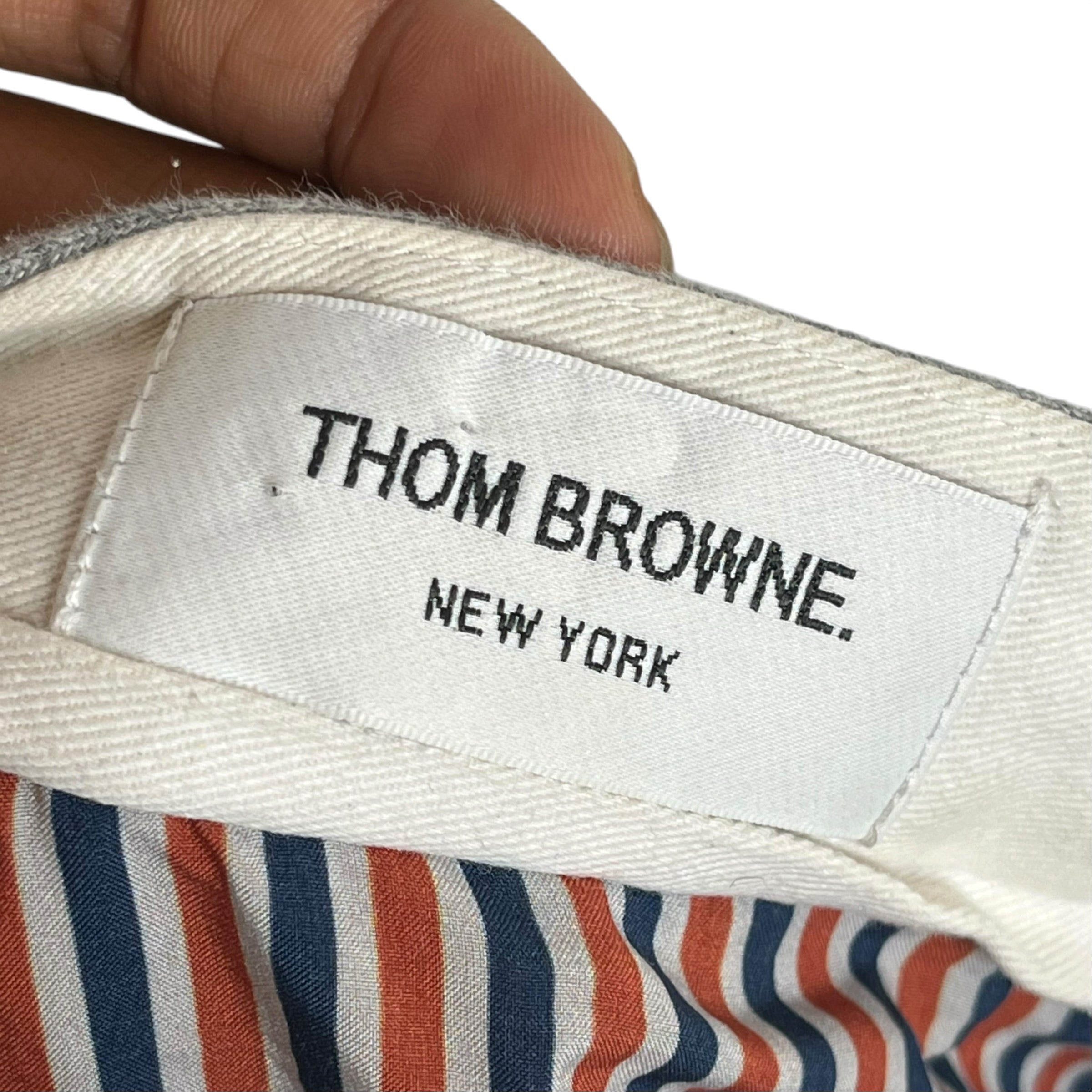 THOM BROWNE. NEW YORK/Long Skirt/1/Stripe/Wool/GRY/STRIPE PANELED SKIRT view 3