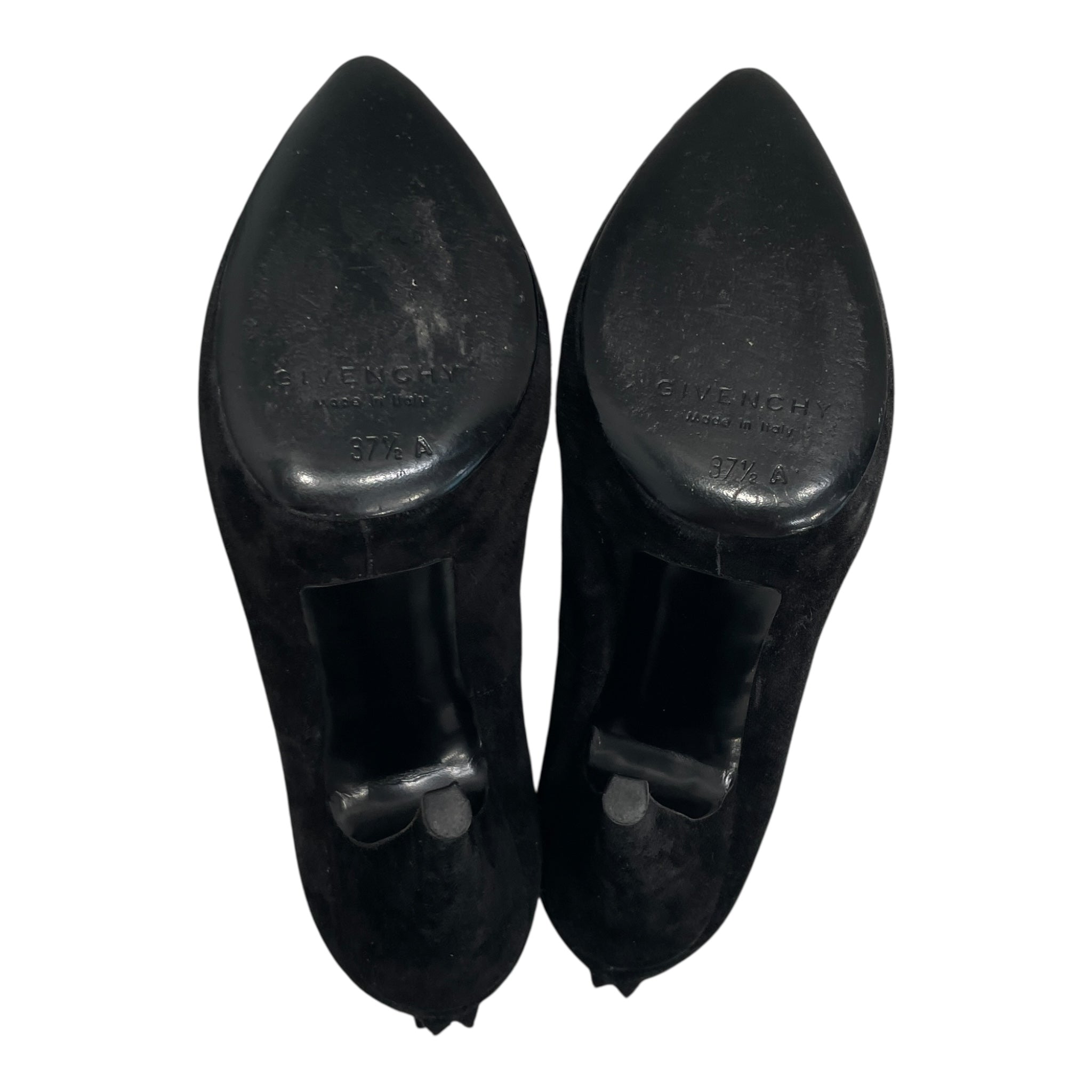 GIVENCHY/Heels/EU 37.5/Suede/BLK/BACK ZIP ANKLE STRAP view 4