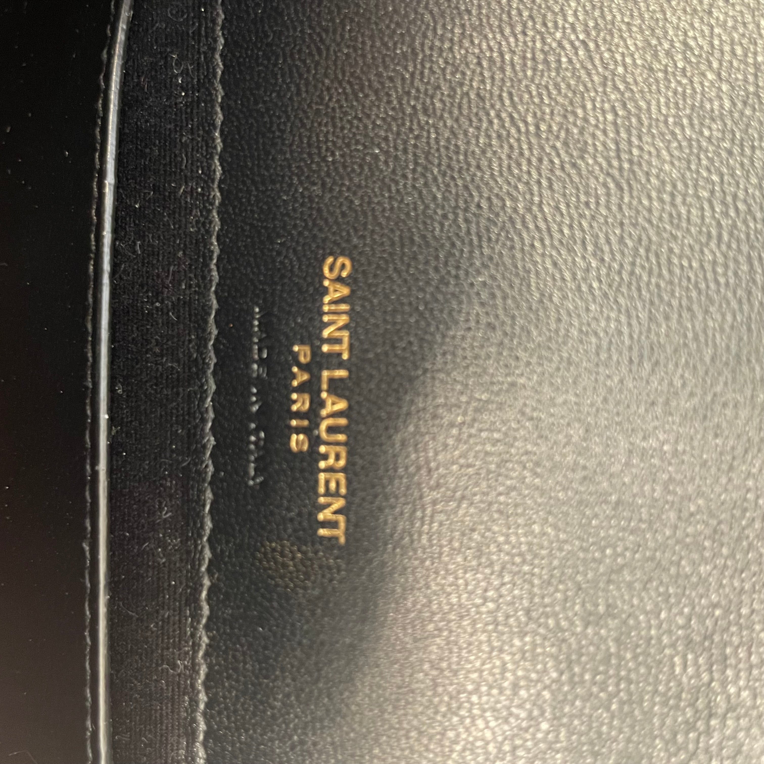 SAINT LAURENT/Hand Bag/Leather/BLK/GOLD YSL W ENVELOPE MINI view 4