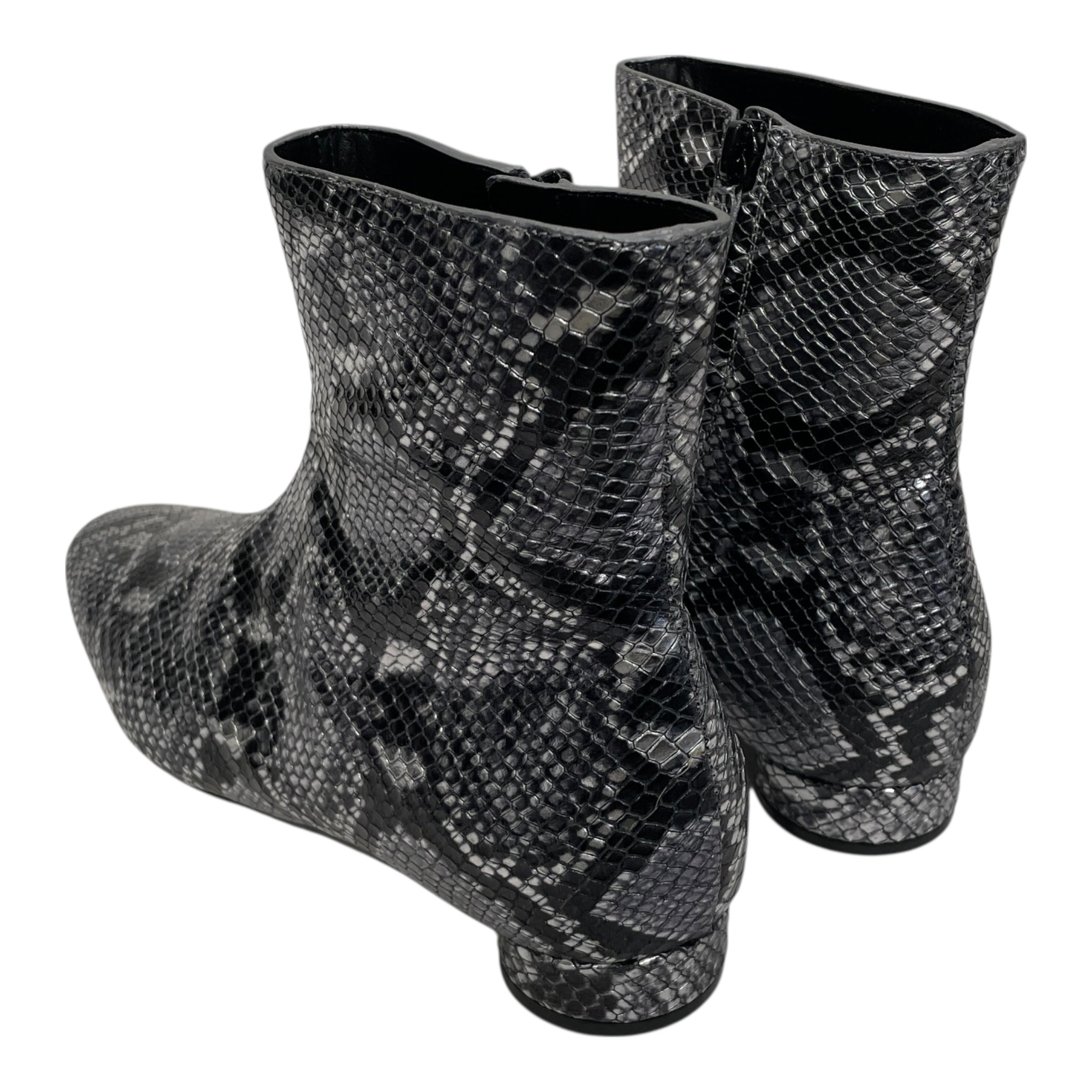 BALENCIAGA/Ankle Boots/EU 37.5/Animal Pattern/Leather/SLV/SNAKESKIN FLAT BOOT view 2
