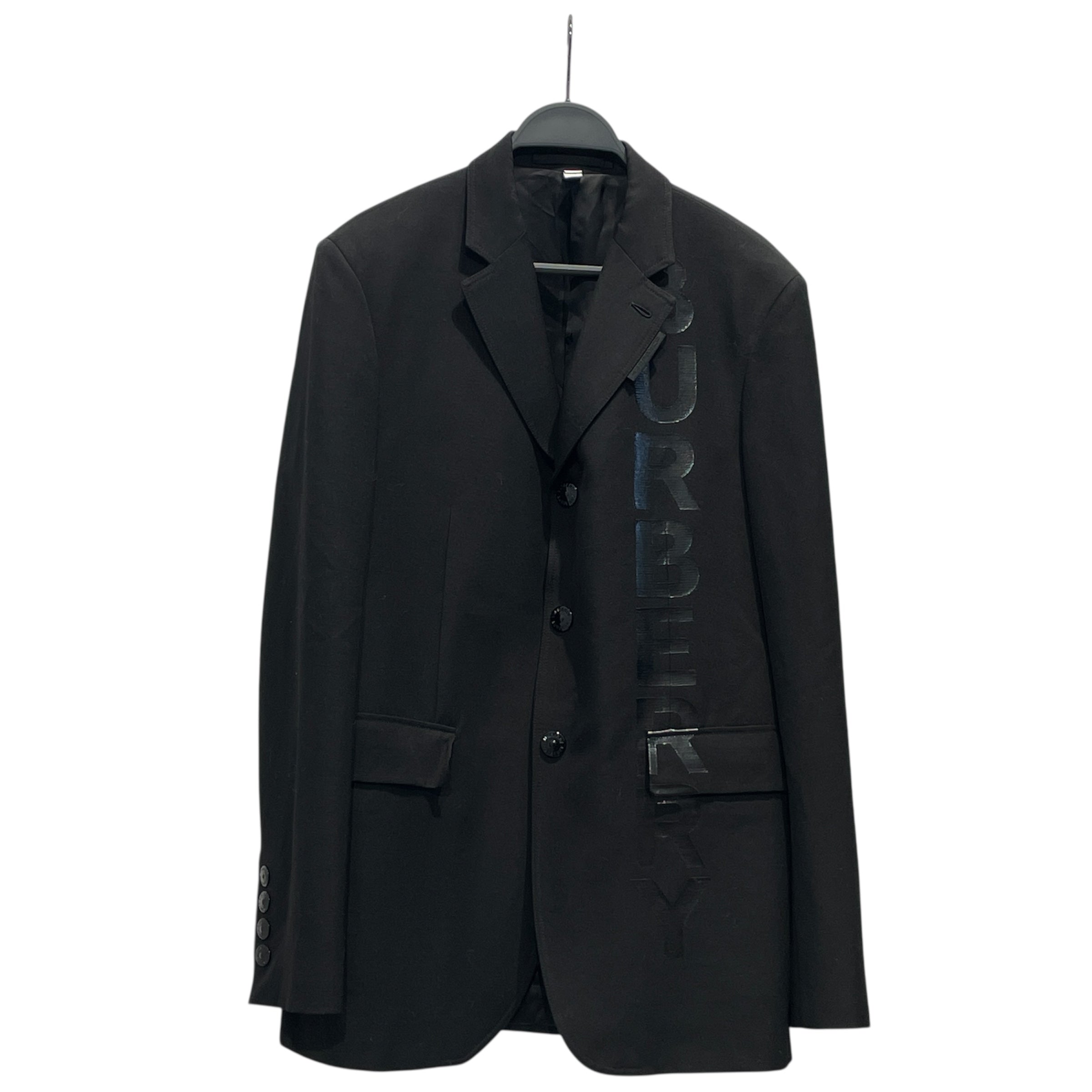 BURBERRY/Tailored Jkt/48/Wool/BLK/LOGO PRINT BLAZER view 1