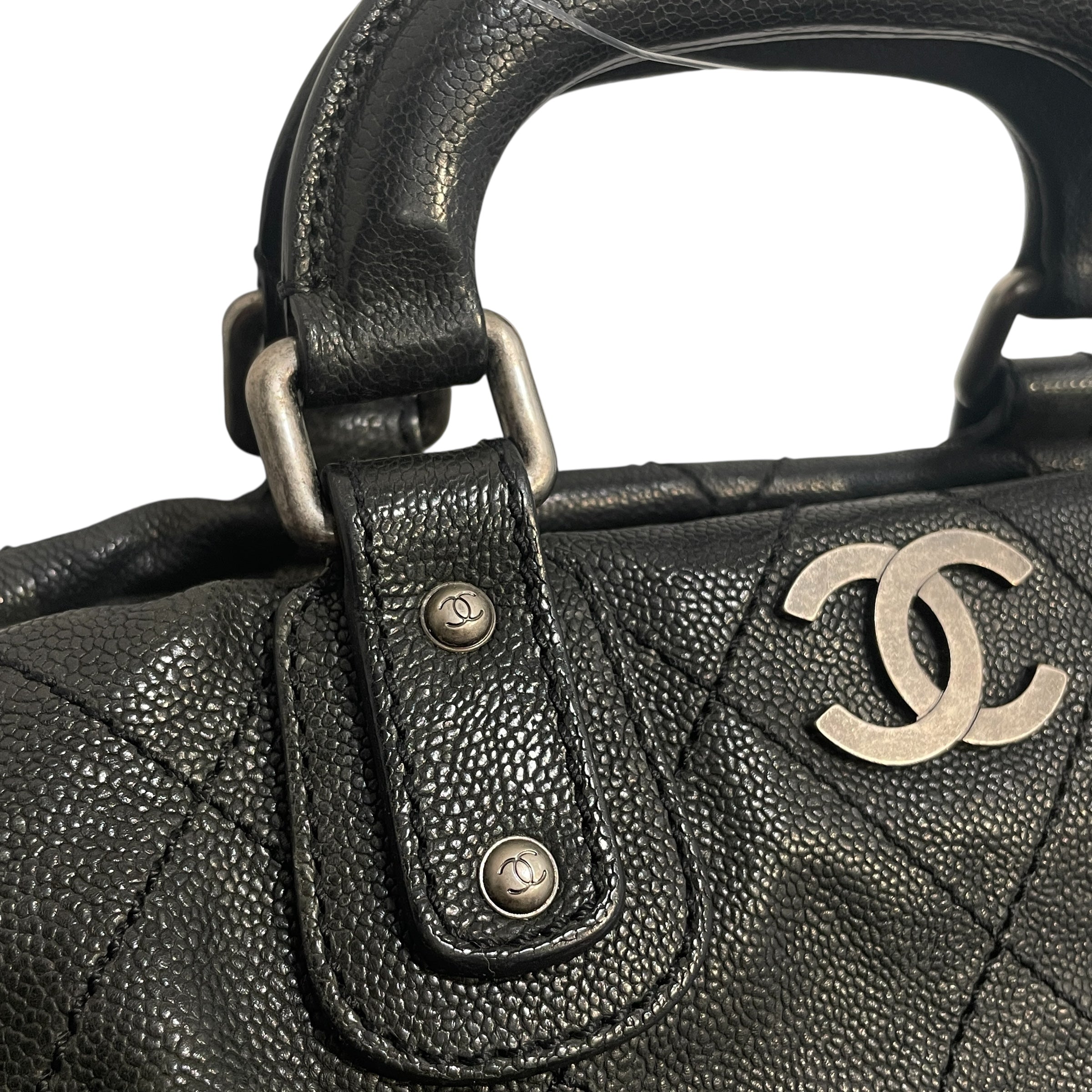 CHANEL/Hand Bag/Leather/BLK/Caviar Outdoor Ligne view 6