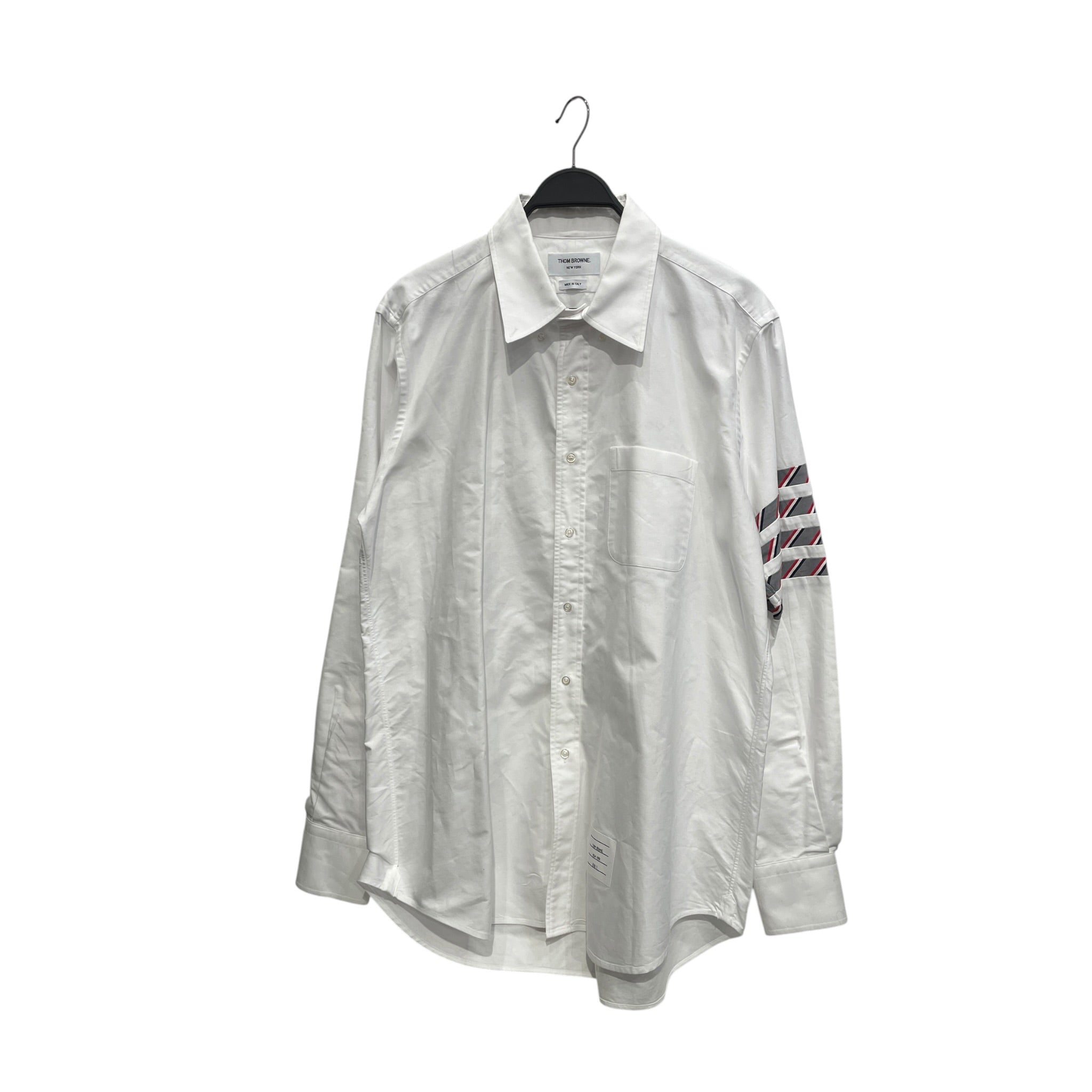THOM BROWNE. NEW YORK/LS Shirt/5/Cotton/WHT/4 STRIPES LEFT SLEEVES view 1