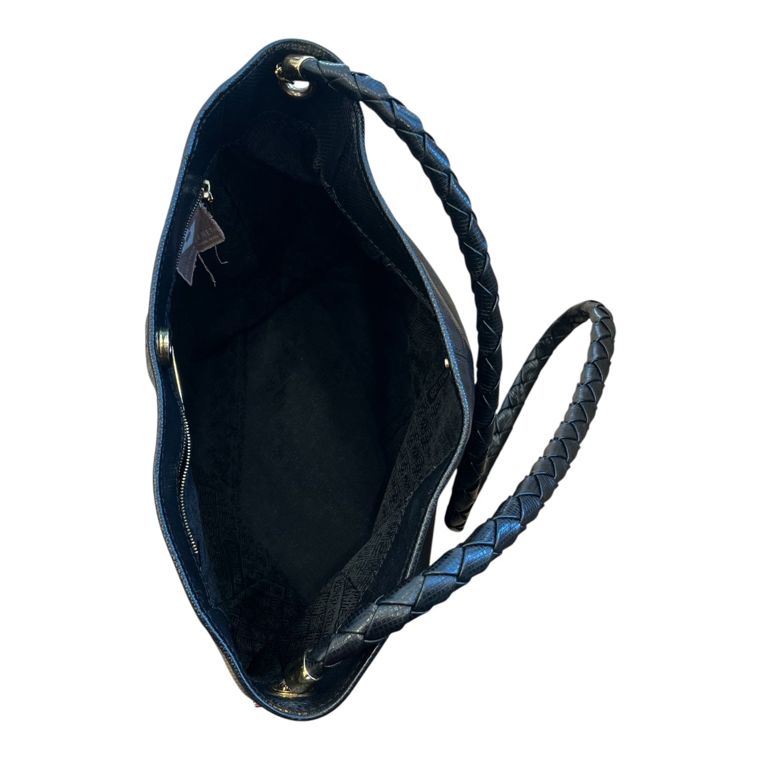 BOTTEGA VENETA/Cross Body Bag/Leather/BLK/Leather weecing strap view 5