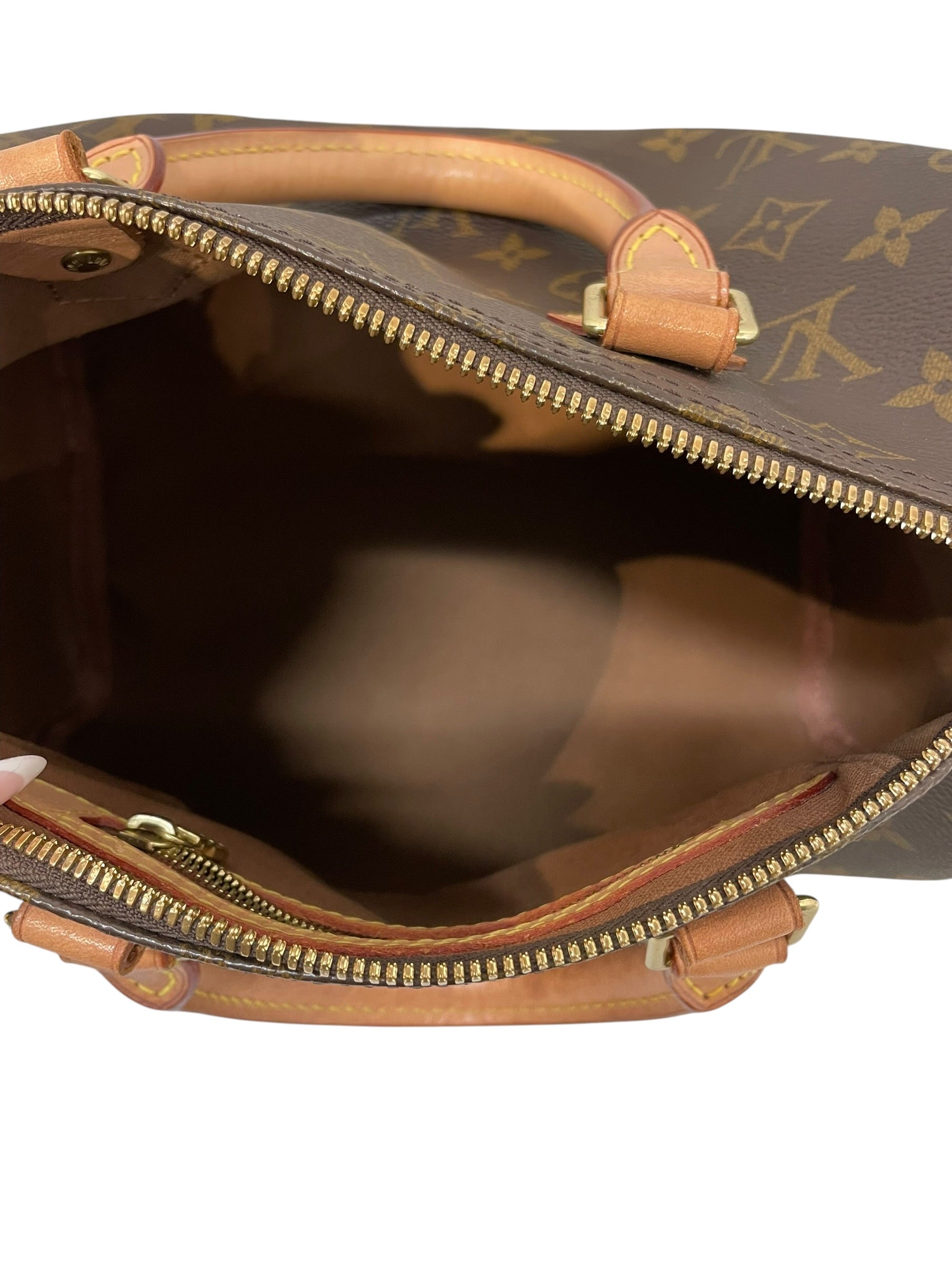 LOUIS VUITTON/Cross Body Bag/Monogram/Leather/BRW/speedy 25 bandouliere view 4