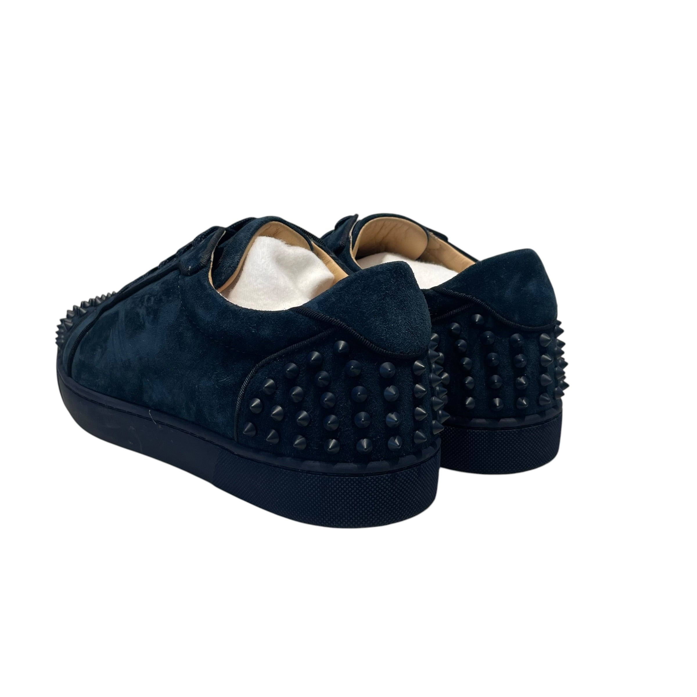 Christian Louboutin/Low-Sneakers/US 11/Suede/NVY/junior spike view 2