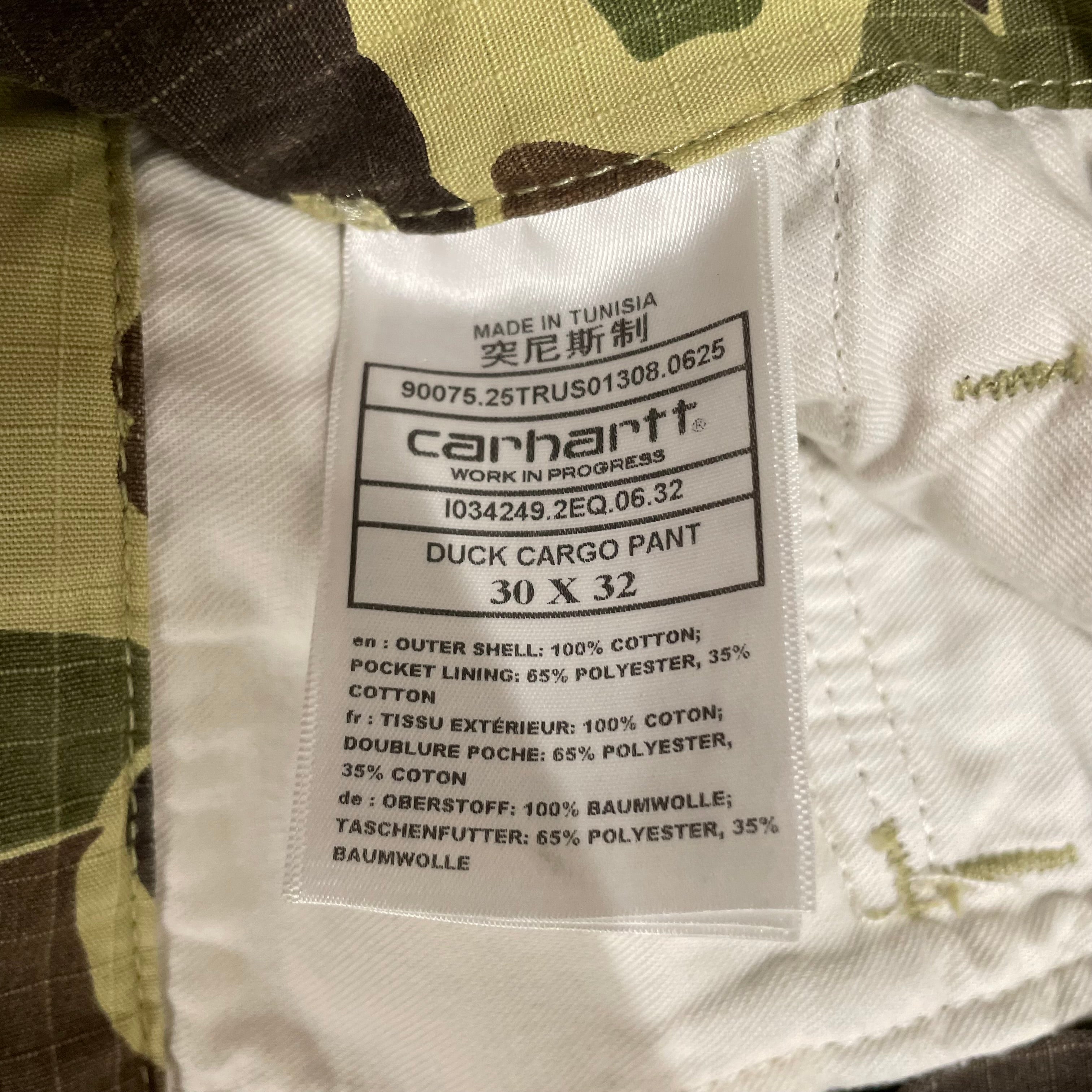 CARHARTT WIP(WORK IN PROGRESS)/Cargo Pants/30/Cotton/KHK/Low-rise/Camouflage/Duck Cargo Pant view 3