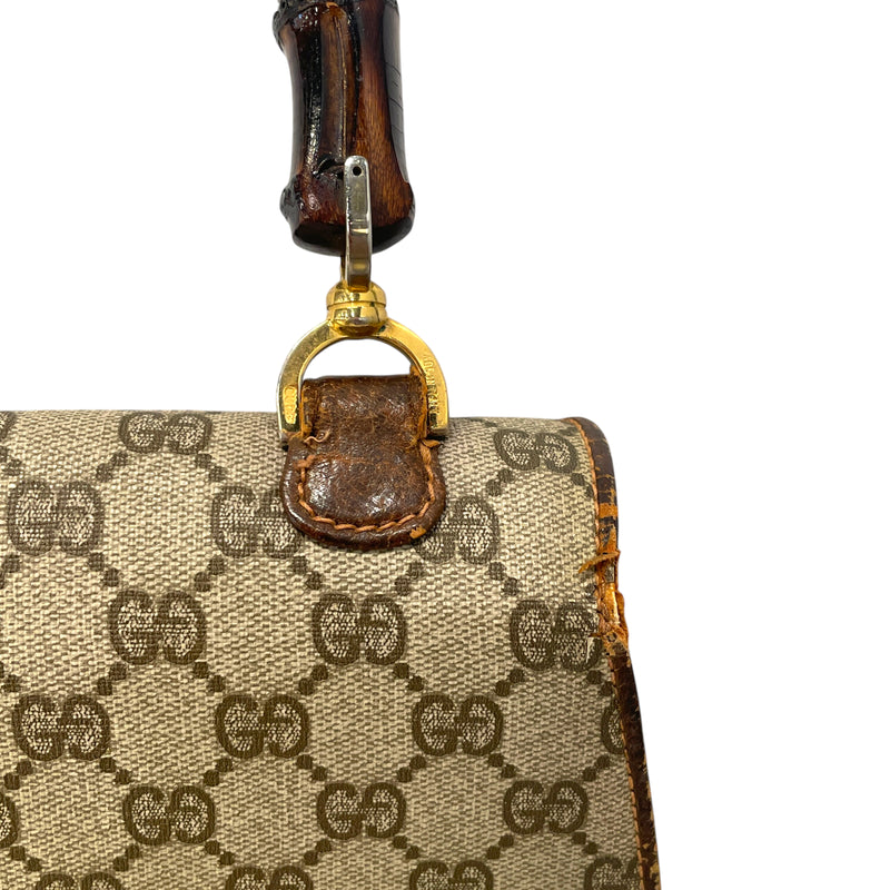 GUCCI/Hand Bag/OS/Monogram/Cotton/MLT/Bamboo Handel