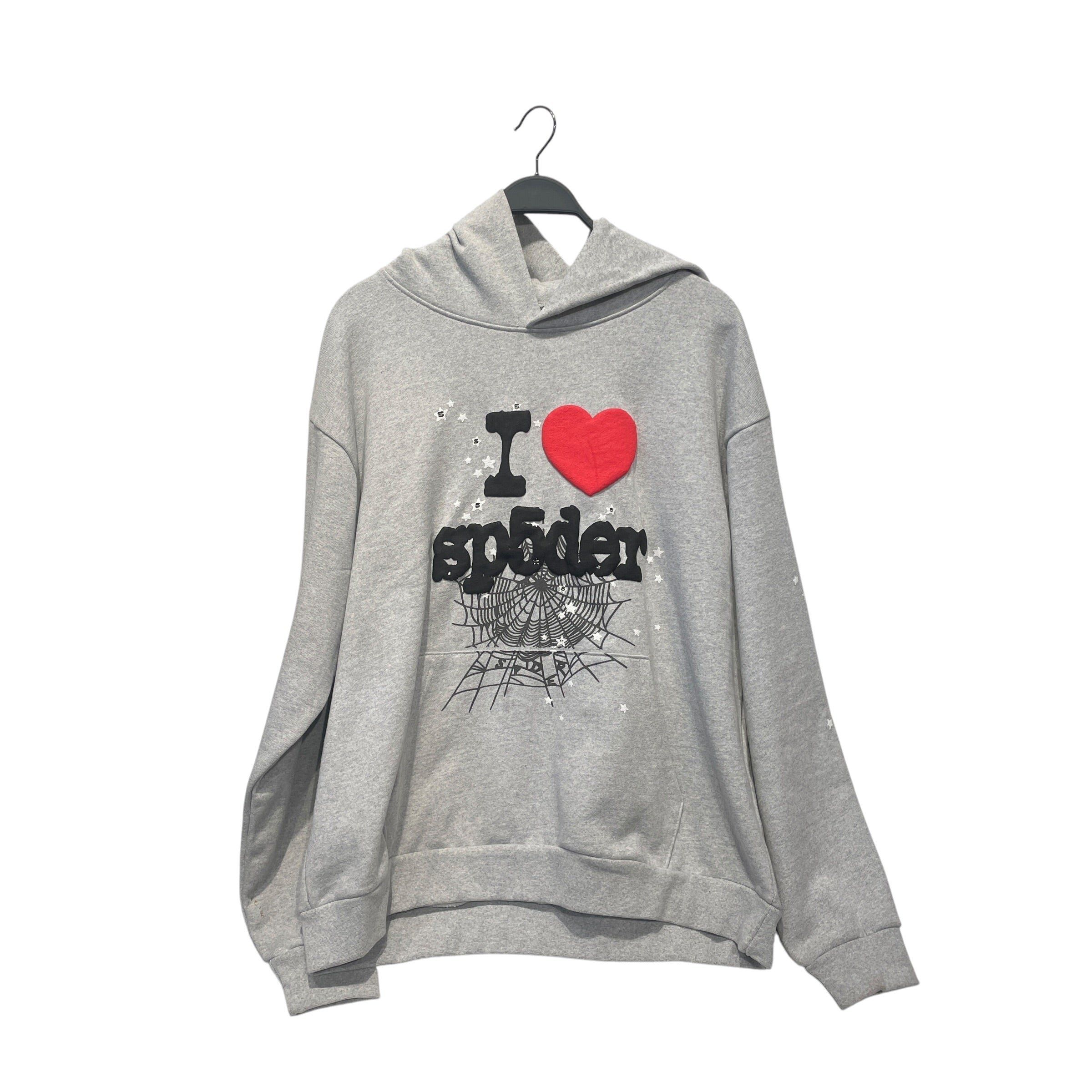 Sp5der/Hoodie/XL/Cotton/GRY/I<3sp5der/WhiteStars view 1
