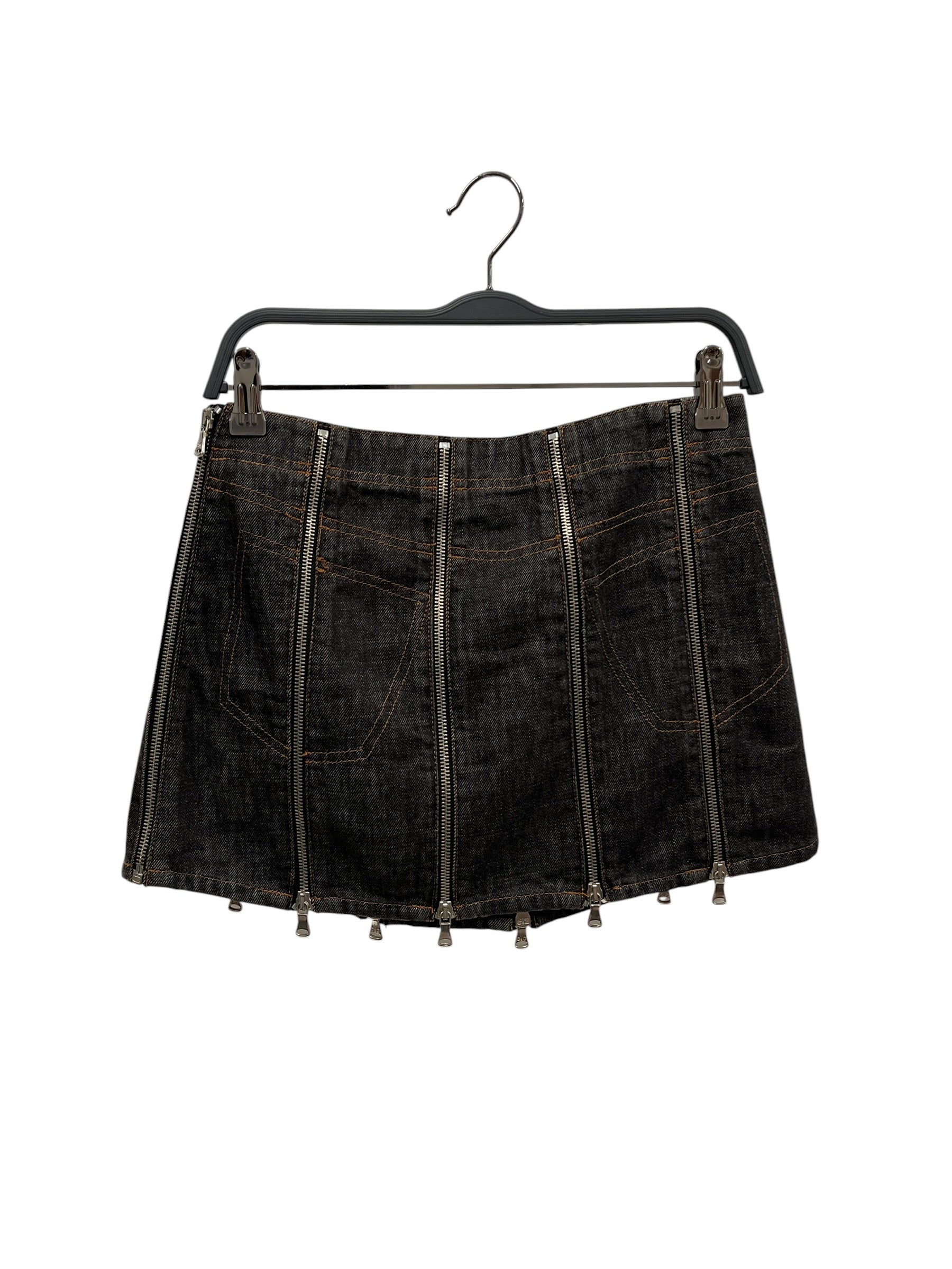 DOLCE&GABBANA/Skirt/28/Denim/BLK/Mini Length/Vintage D&G Multi Zip Mini view 2