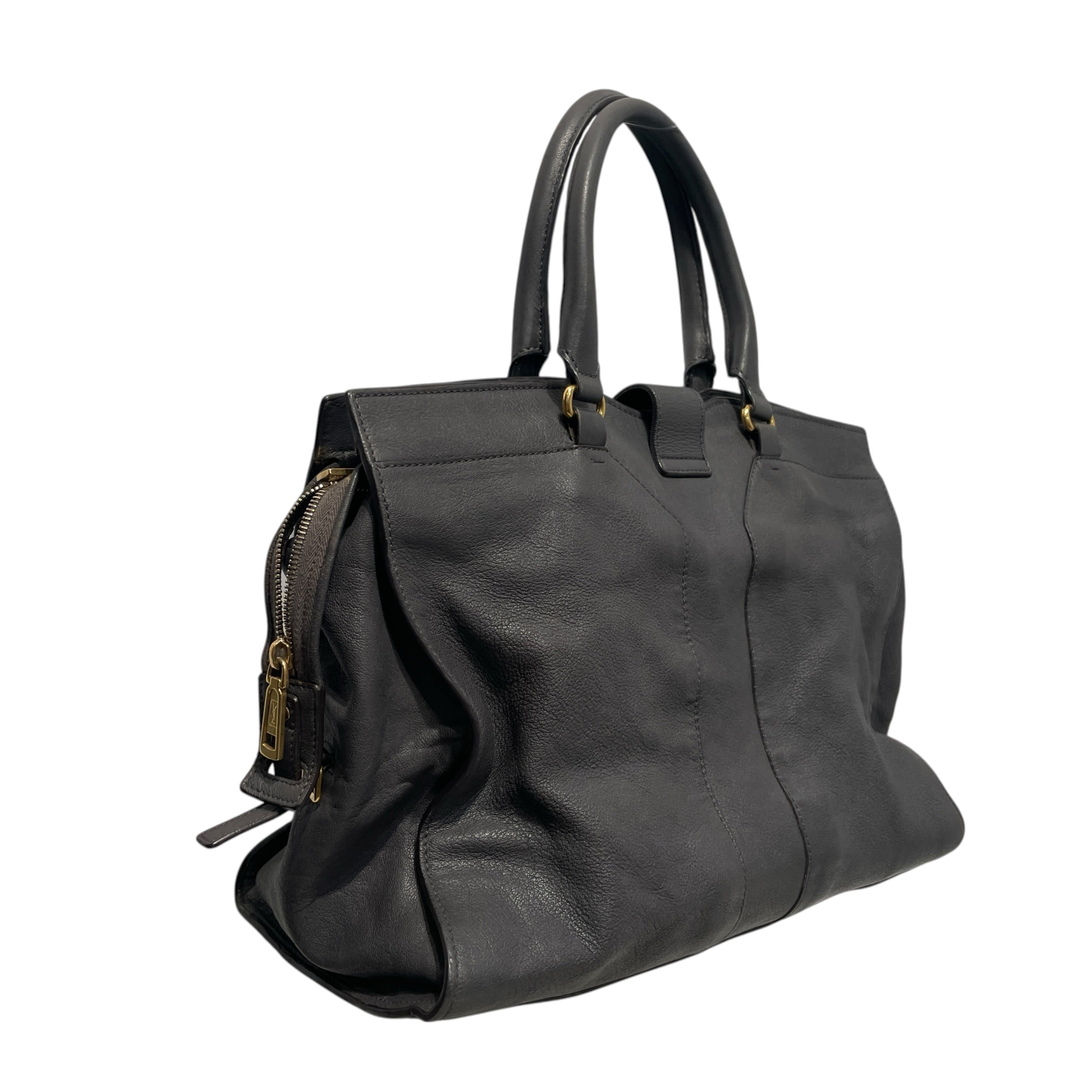 YVES SAINT LAURENT/Hand Bag/Leather/GRY/Cabas Chyc Tote Leather Bag view 4