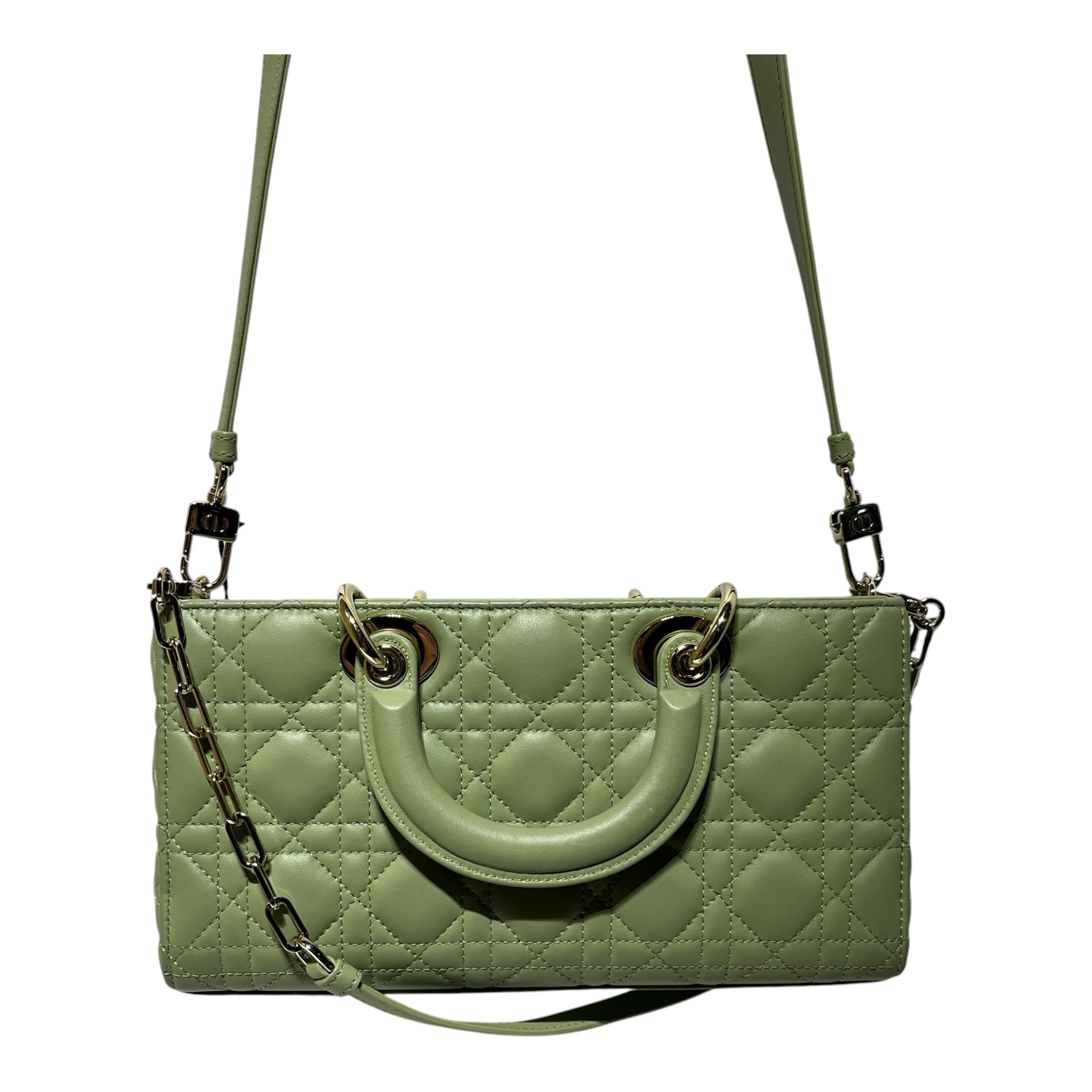 Christian Dior/Clutch Bag/GRN/SAGE MEDIUM CANNAGE view 3