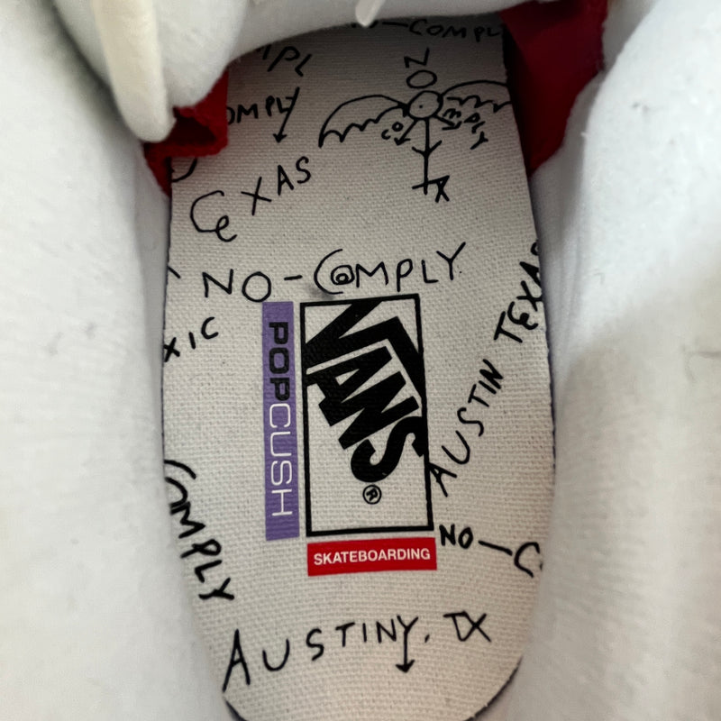 VANS/Hi-Sneakers/US 9/All Over Print/Leather/WHT/Daniel Johnston No-Comply