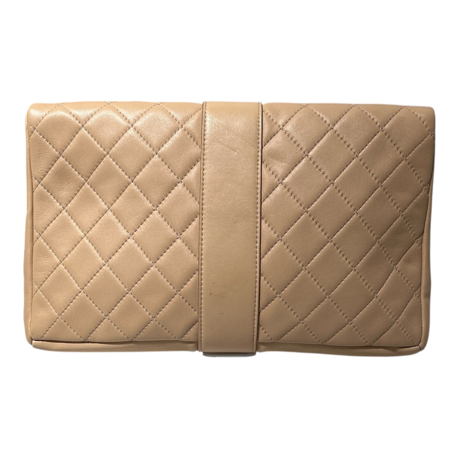 CHANEL/Clutch Bag/Leather/PNK/quilted grip clutch view 2