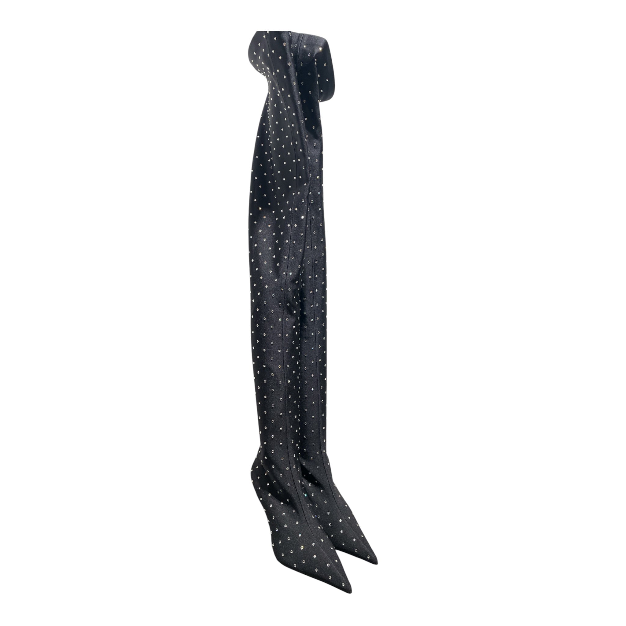 BALENCIAGA/Long Boots/EU 41/Glitter/Cotton/BLK/ view 1