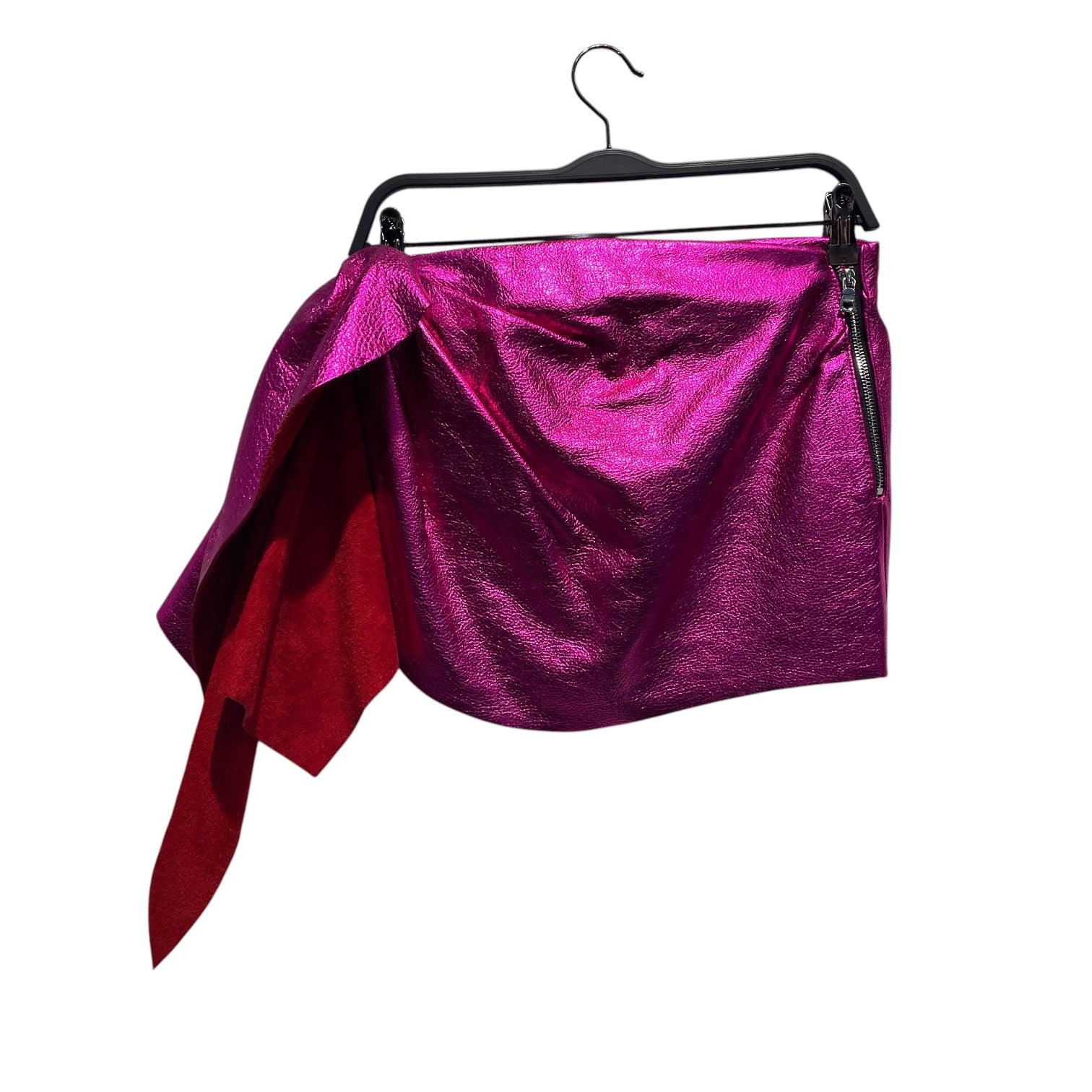 LaQuan Smith/Skirt/XS/Cowhide/PNK/metallic mini skirt view 2