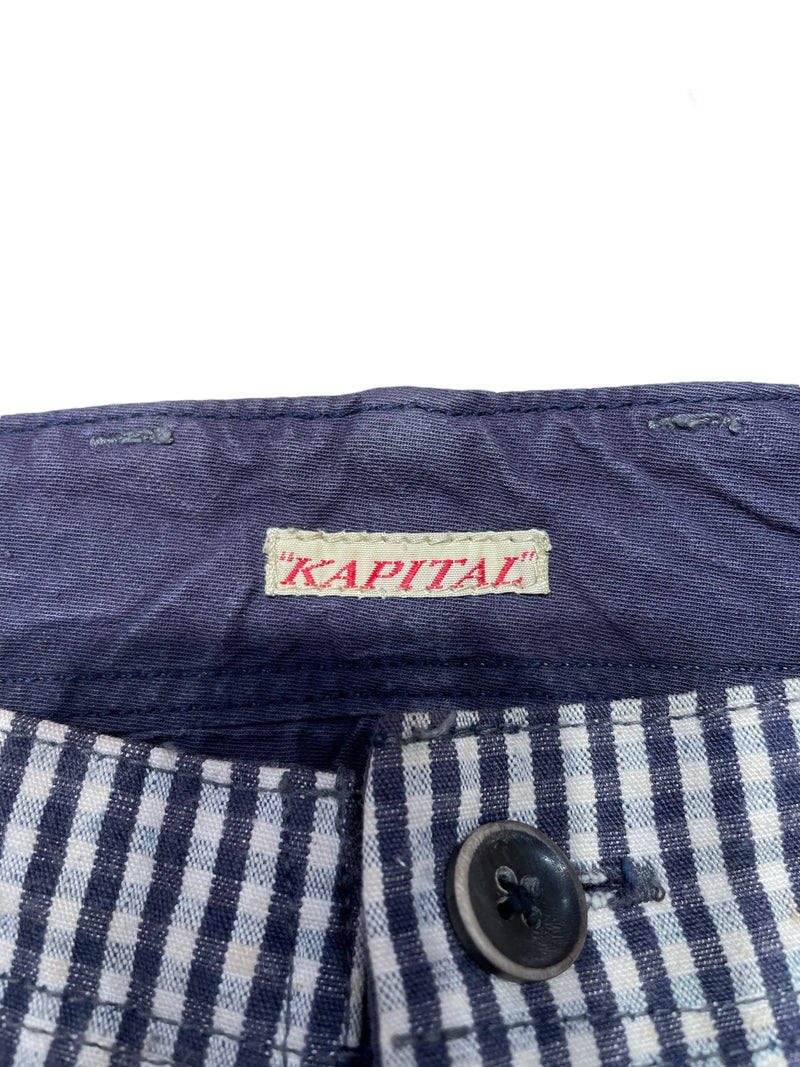 KAPITAL/Straight Pants/M/Cotton/BLU/Gingham Check/