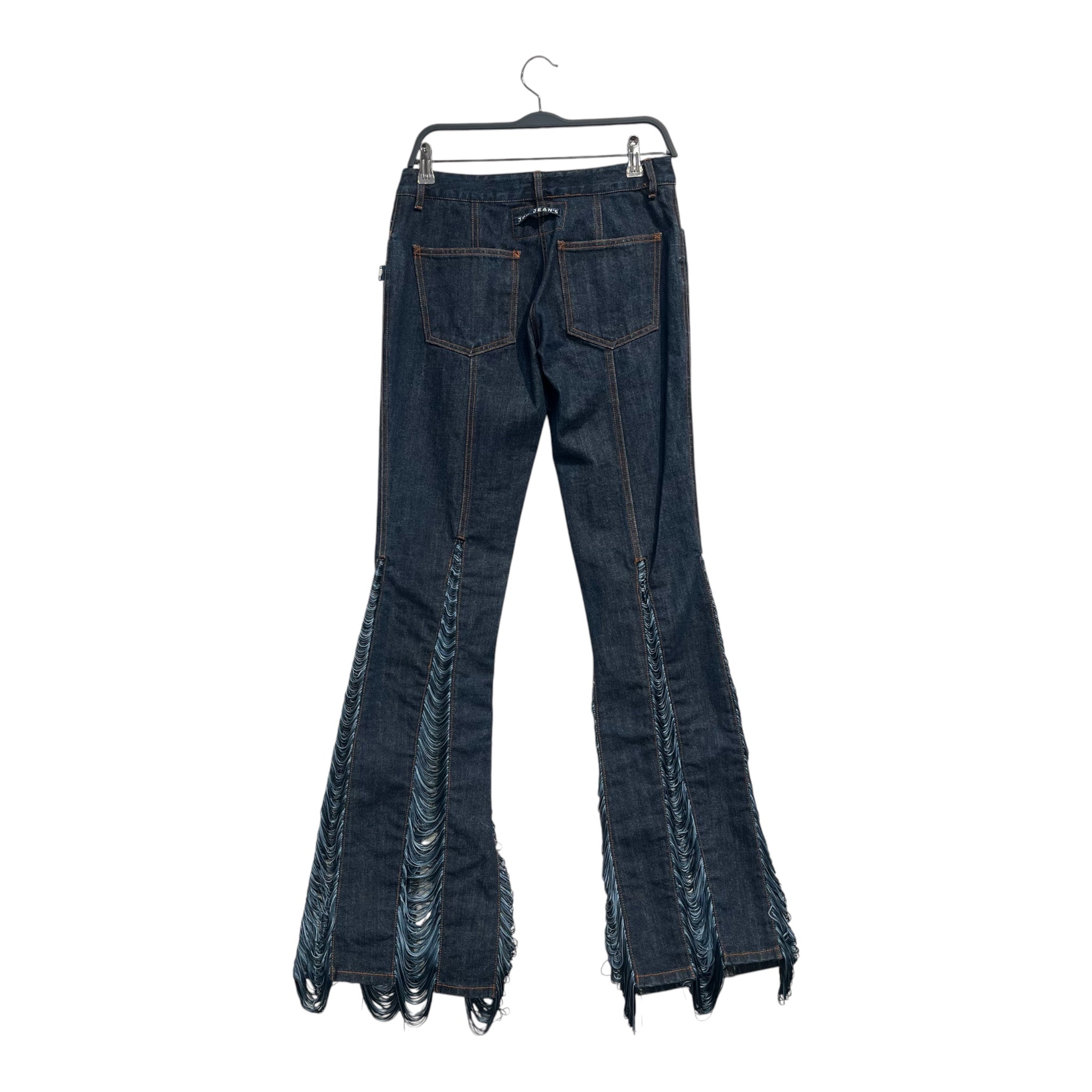 Jean Paul Gaultier/Wide Leg Pants/28/Cotton/IDG/tlared with stringfs on legs view 2