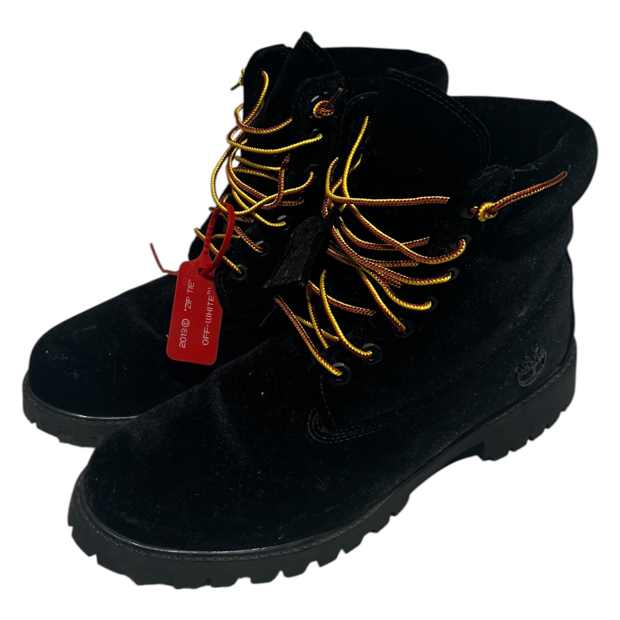 Timberland/OFF-WHITE/Lace Up Boots/US 10/Monogram/Velour/BLK/ view 1
