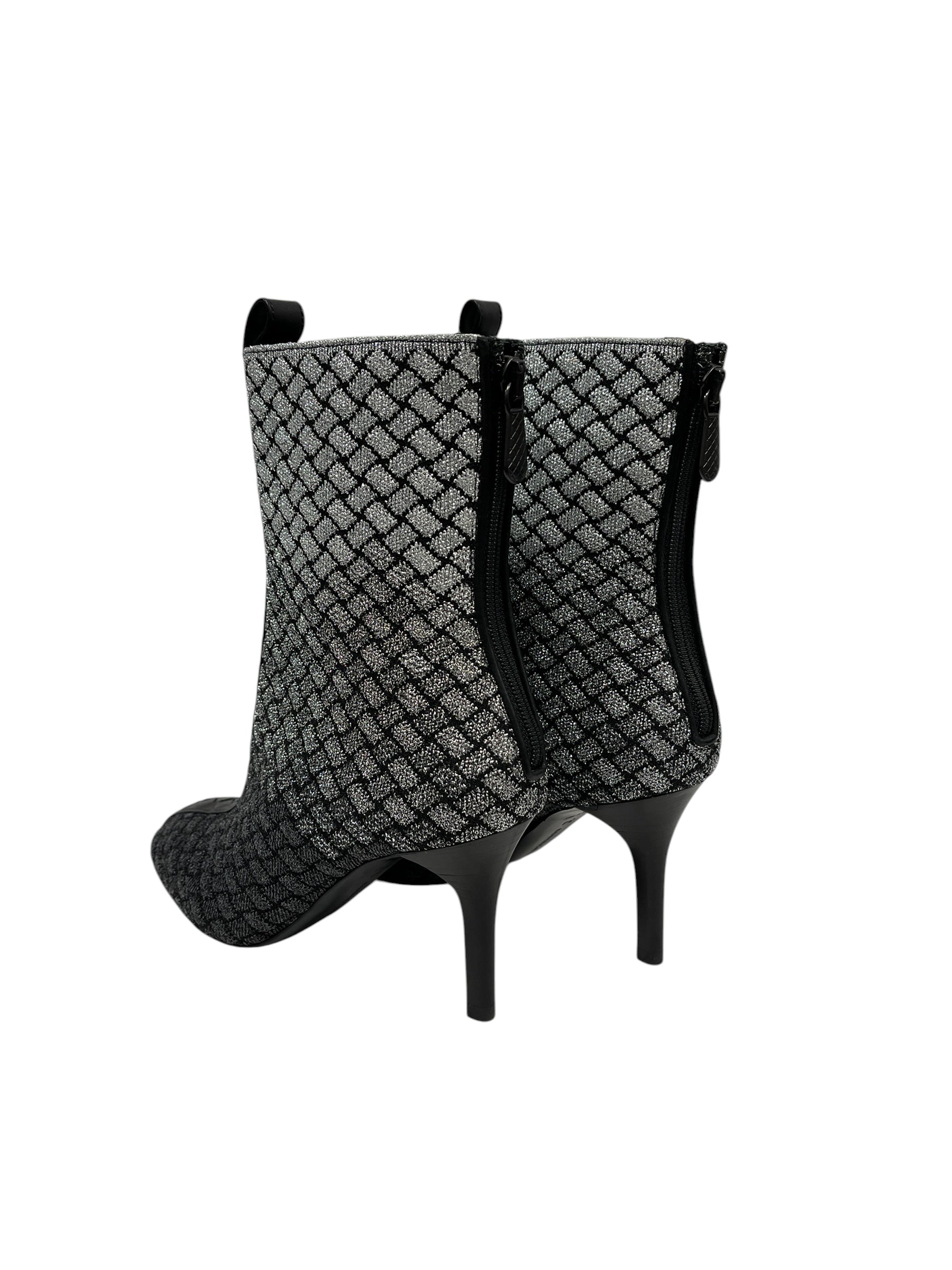 BOTTEGA VENETA/Booties/EU 34/All Over Print/SLV/INTRECCIATO METALLIC KNIT PUMP view 2