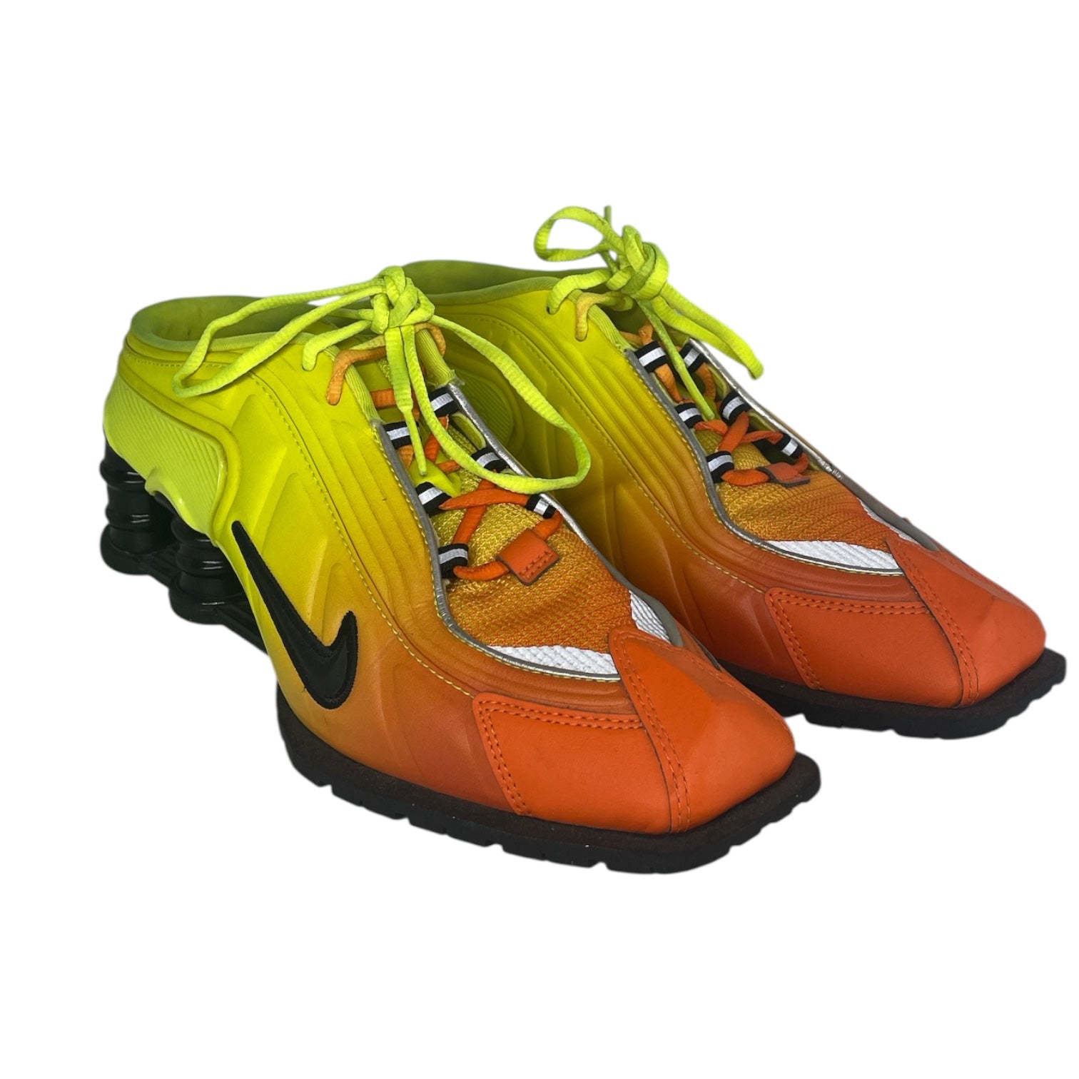 MARTINE ROSE/NIKE/Low-Sneakers/US 6.5/Leather/YEL/neon yellow/orange slides view 1