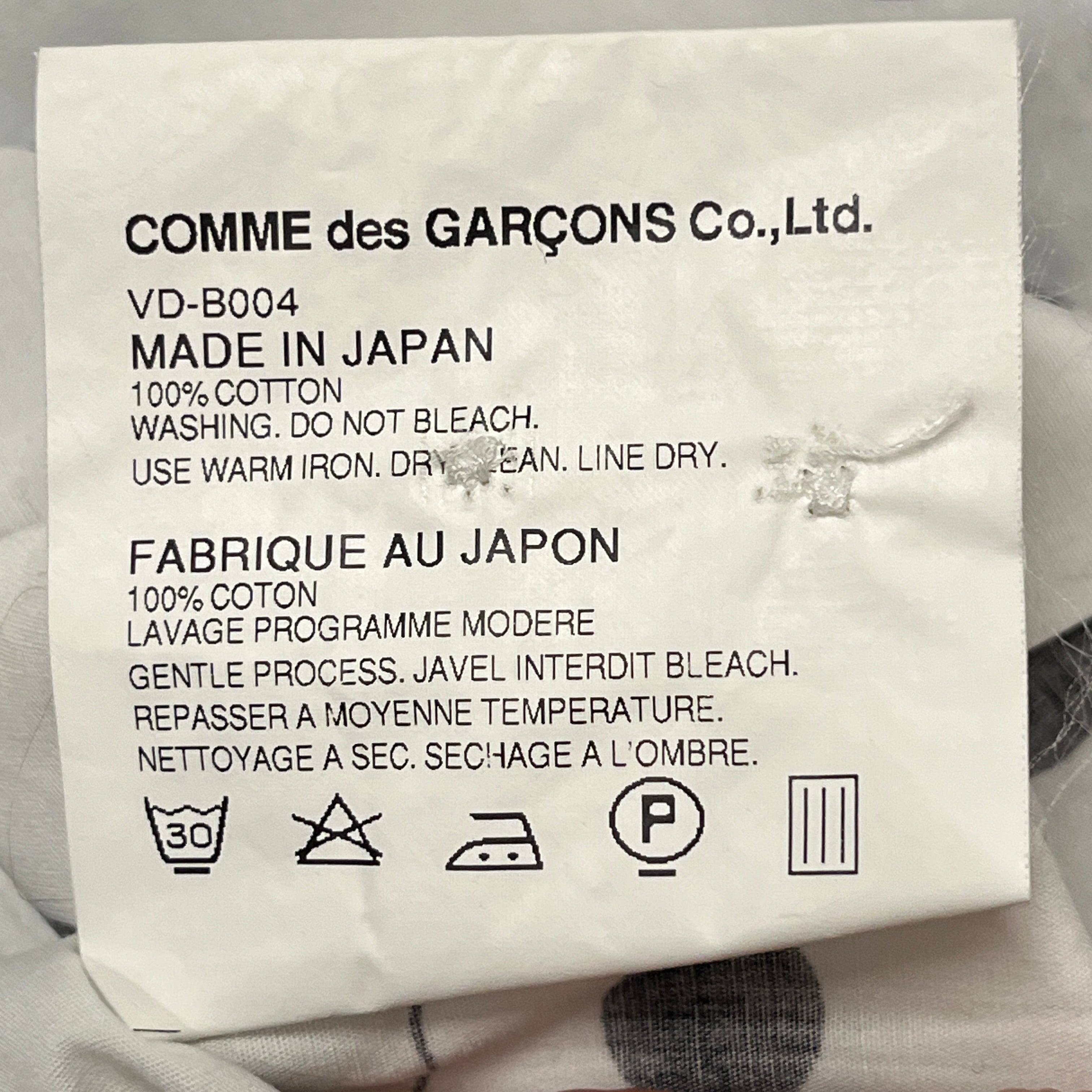 THE BEATLES COMME des GARCONS/LS Shirt/S/Cotton/WHT/All Over Print/WHITE/BLK APPLE POLKA DOT BNWT view 4