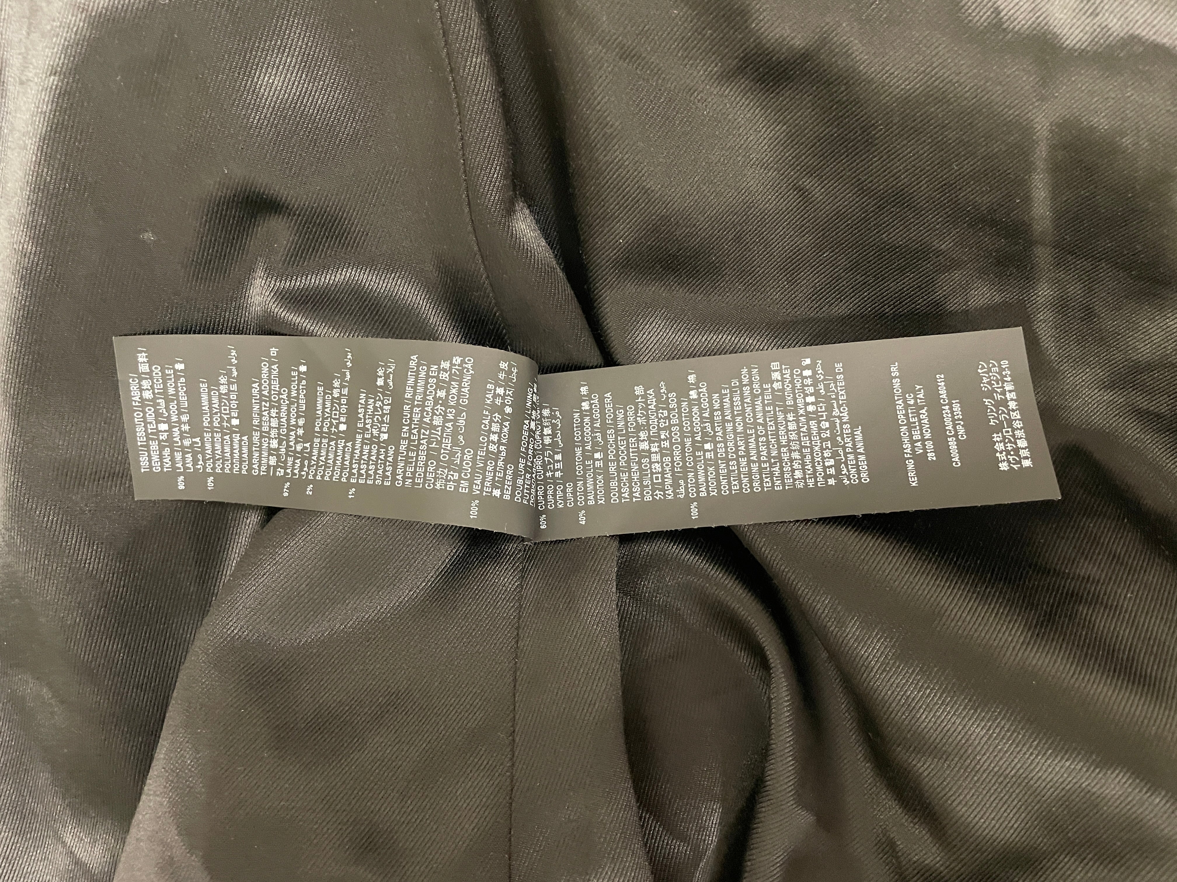 SAINT LAURENT/Jacket/48/Wool/BLK/saint laurent logo on back view 5