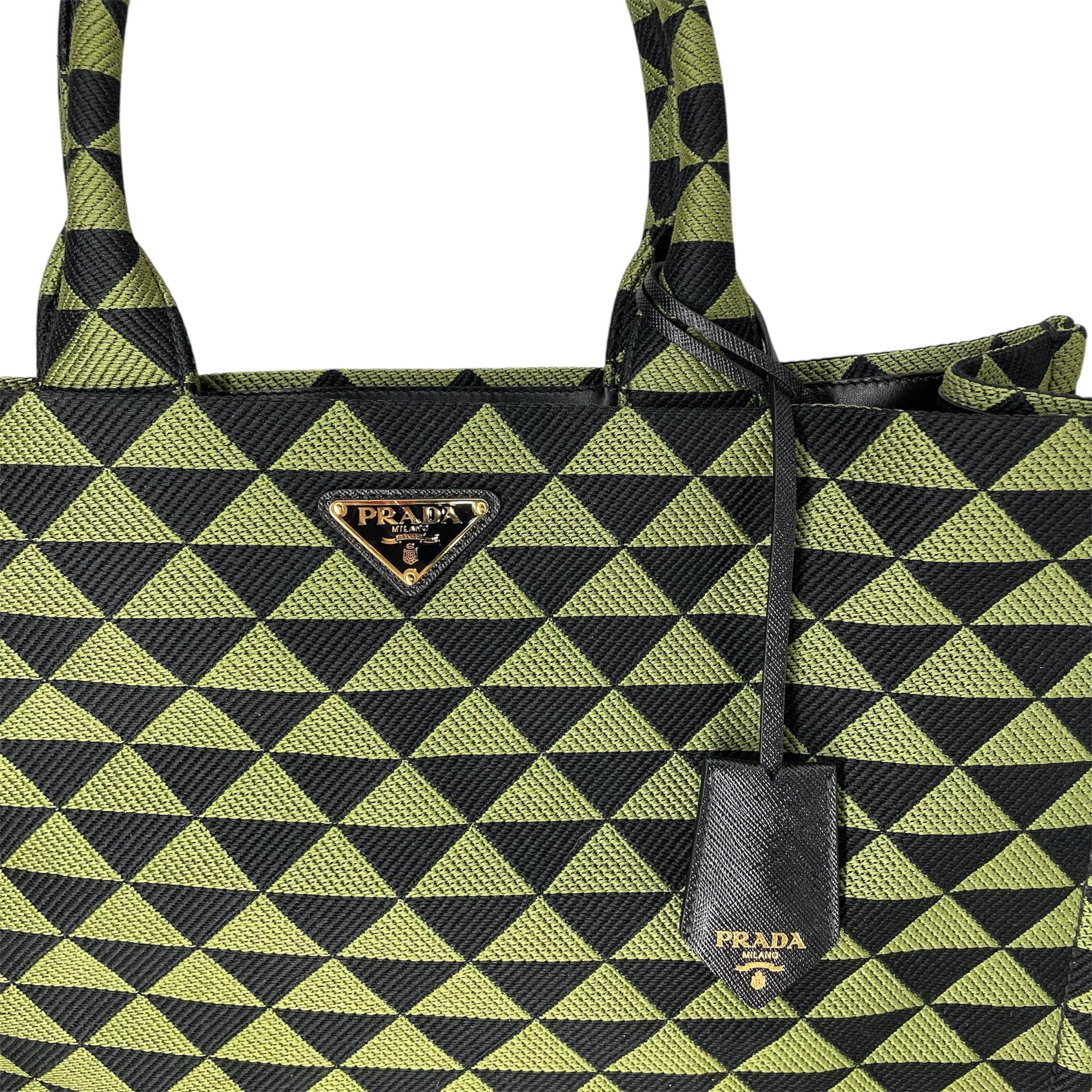 PRADA/Tote Bag/All Over Print/Cotton/GRN/SYMBOLE LARGE SHOPPER TOTE view 2