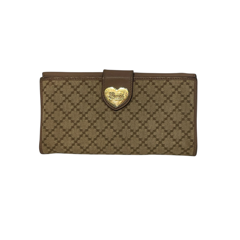 GUCCI/Long Wallet/BEG/GG CANVAS HEART CONTINENTAL