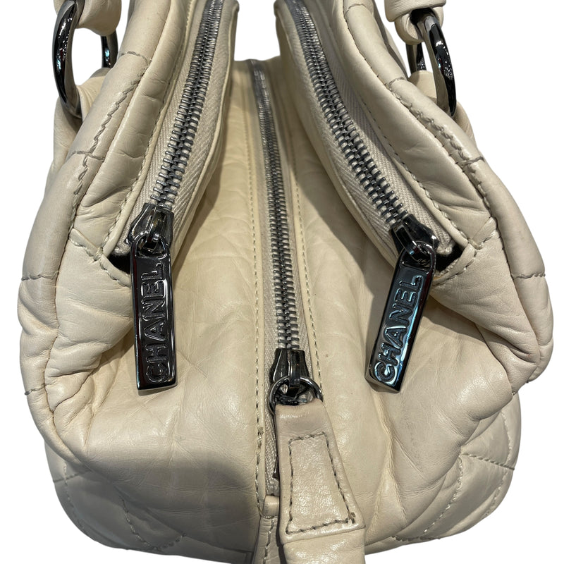 CHANEL/Hand Bag/Leather/CRM/QUILTED BOWLER BAG