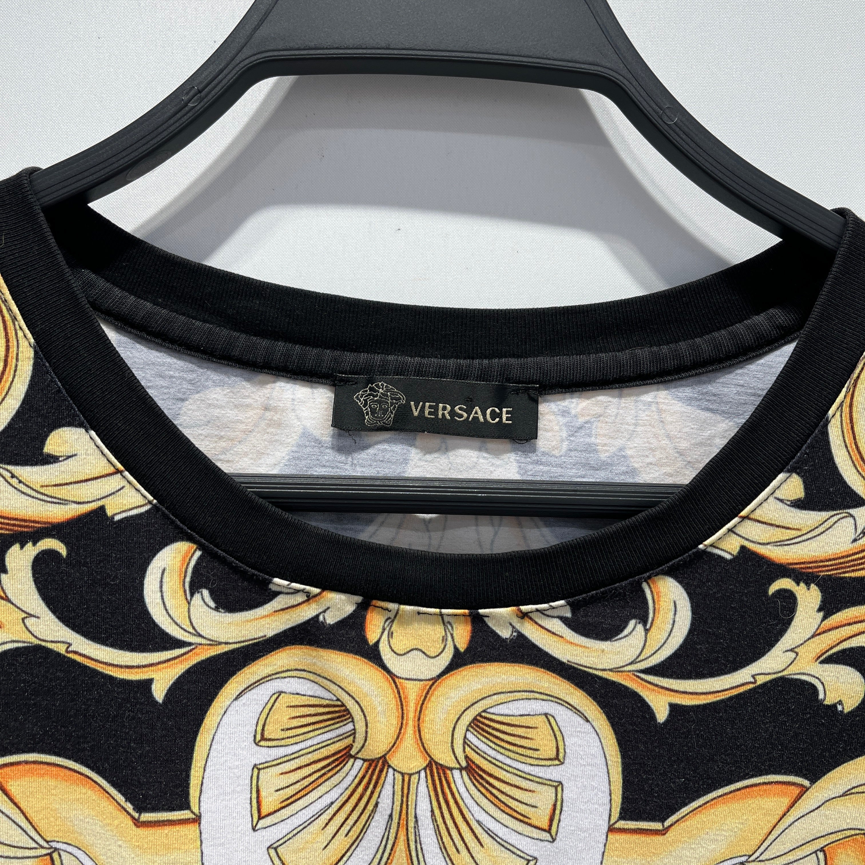 VERSACE/T-Shirt/XL/Cotton/BLK/All Over Print/BAROCCO TRIBUTE PRINT view 3