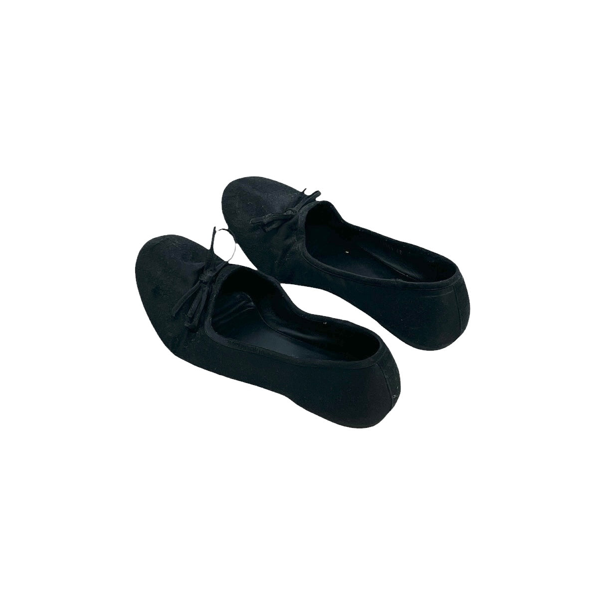 BALENCIAGA/Flat Shoes/EU 42/BLK/DISTRESSED SATIN LEOPOLD FLATS view 2