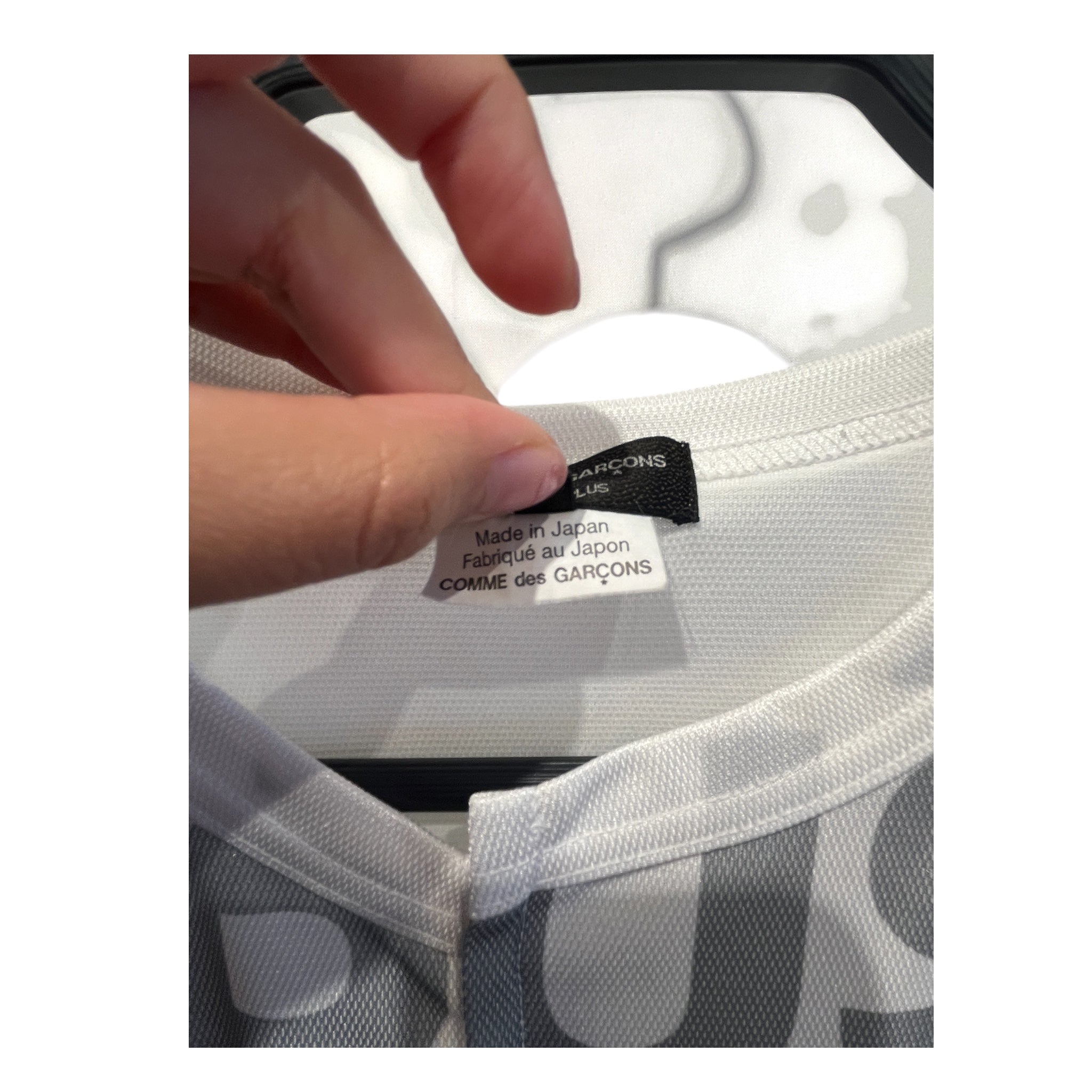 COMME des GARCONS HOMME PLUS/LS T-Shirt/L/Polyester/WHT/Graphic/mechanical collage graphic view 4
