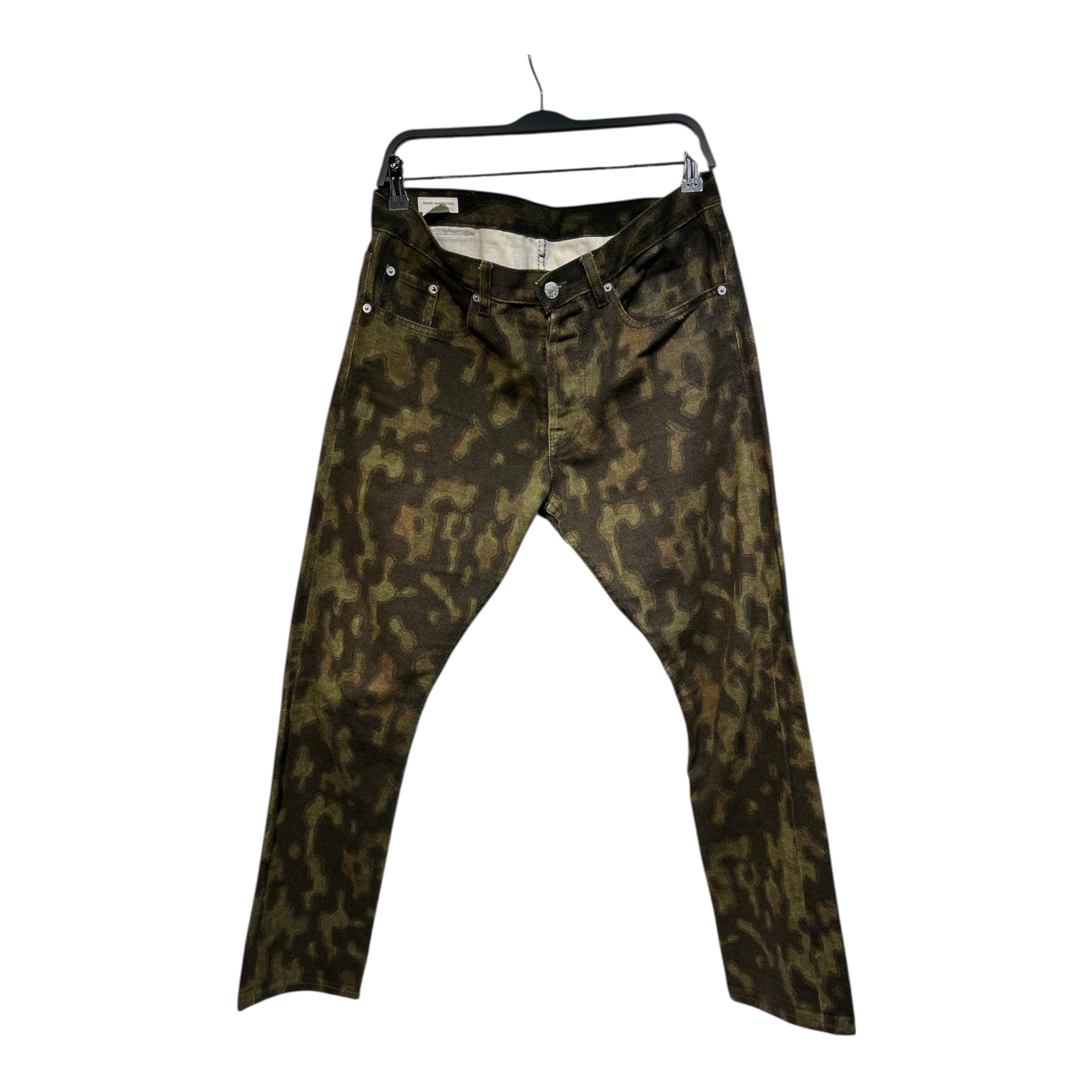 DRIES VAN NOTEN/Pants/31/Cotton/KHK/Camouflage/ view 1