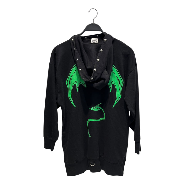 Lovers Rock/Hoodie/Graphic/Cotton/BLK/devil horns straight to hell