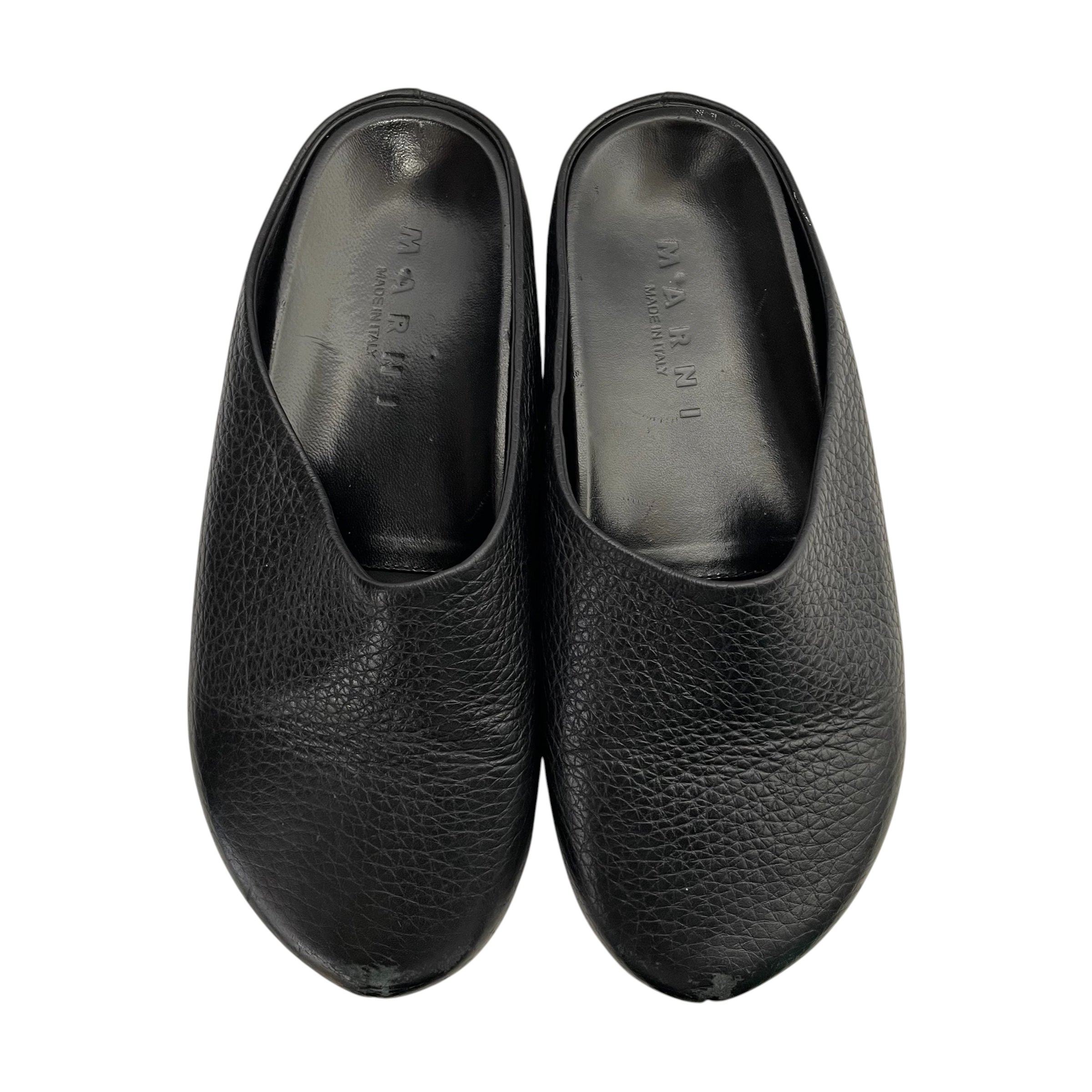 MARNI/Sandals/EU 41/Leather/BLK/LEATHER CLOGS view 5