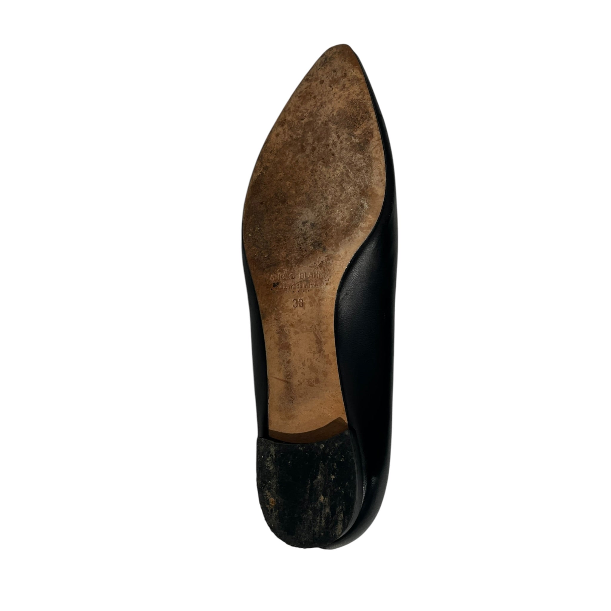MANOLO BLAHNIK/Flat Shoes/EU 38/Leather/BLK/ view 5
