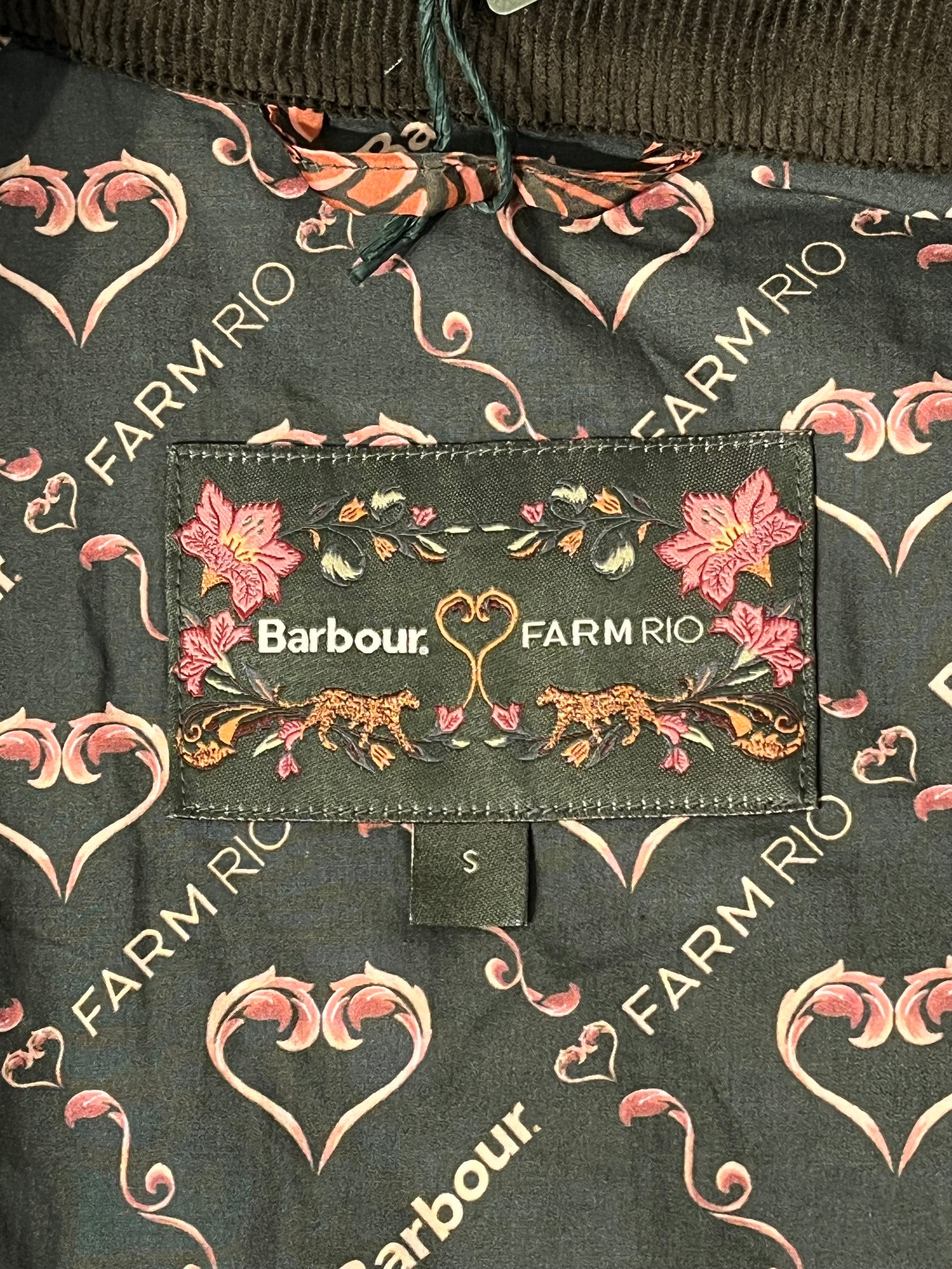 FARM Rio/Barbour/Jacket/S/Floral Pattern/Nylon/GRN/FLORAL QUILTED CROPPED JTK view 8