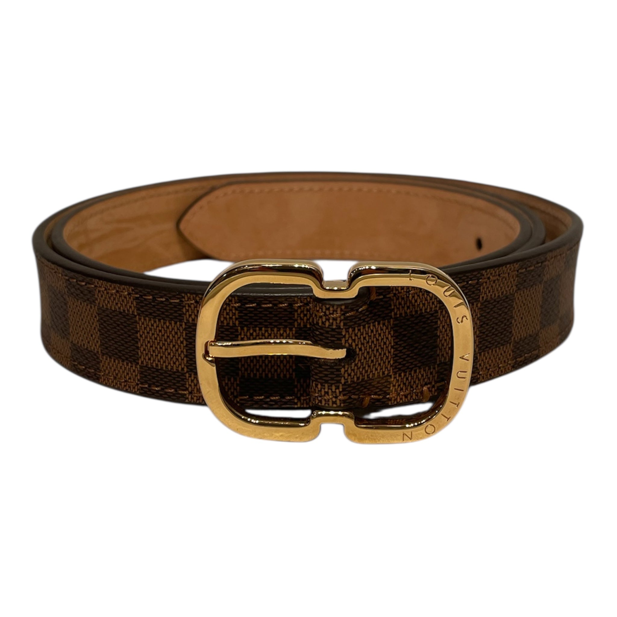 LOUIS VUITTON/Belt/Monogram/Leather/BRW/monogram belt view 1