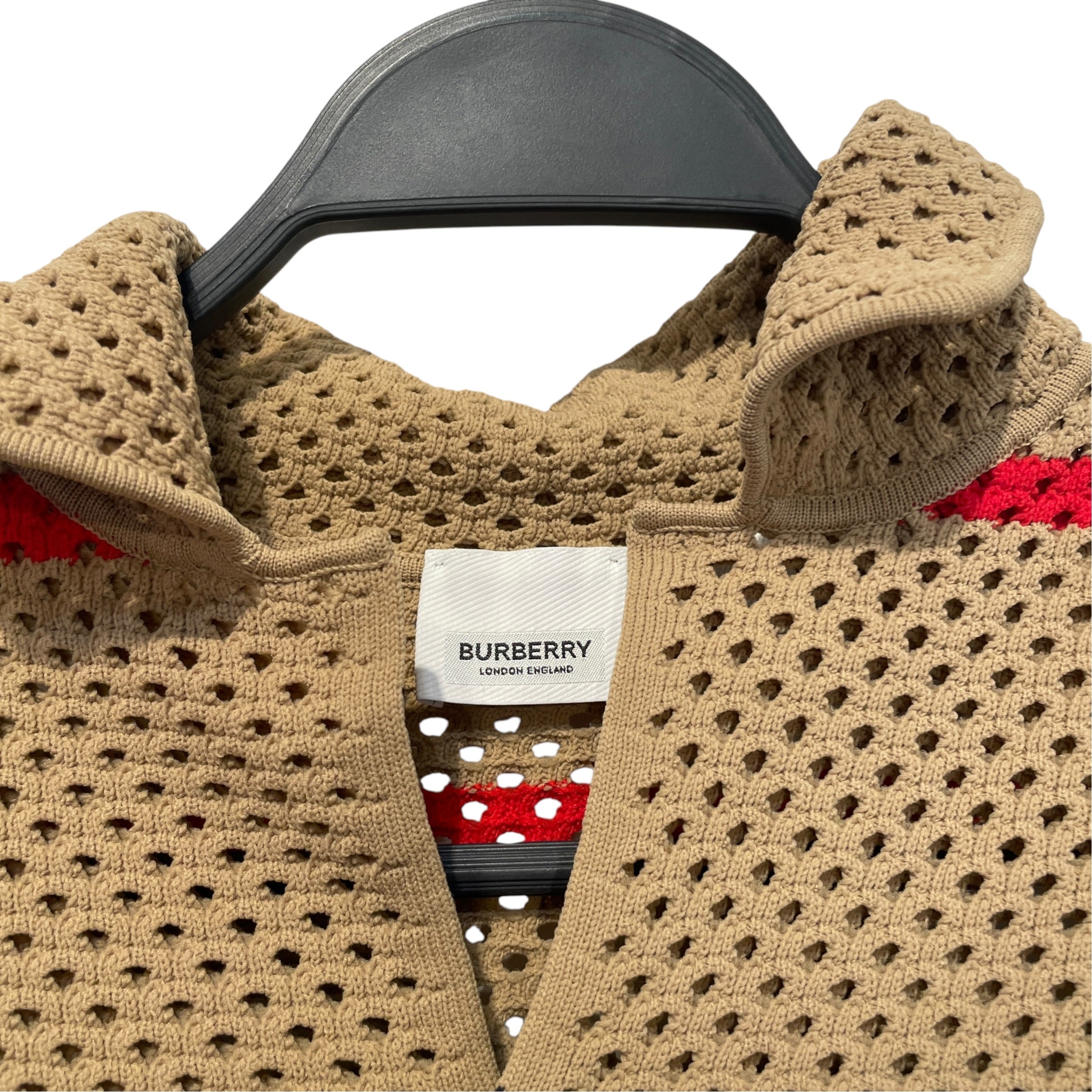 BURBERRY/SS Shirt/S/Cotton/BRW/Stripe/Perferated Woven Top view 3