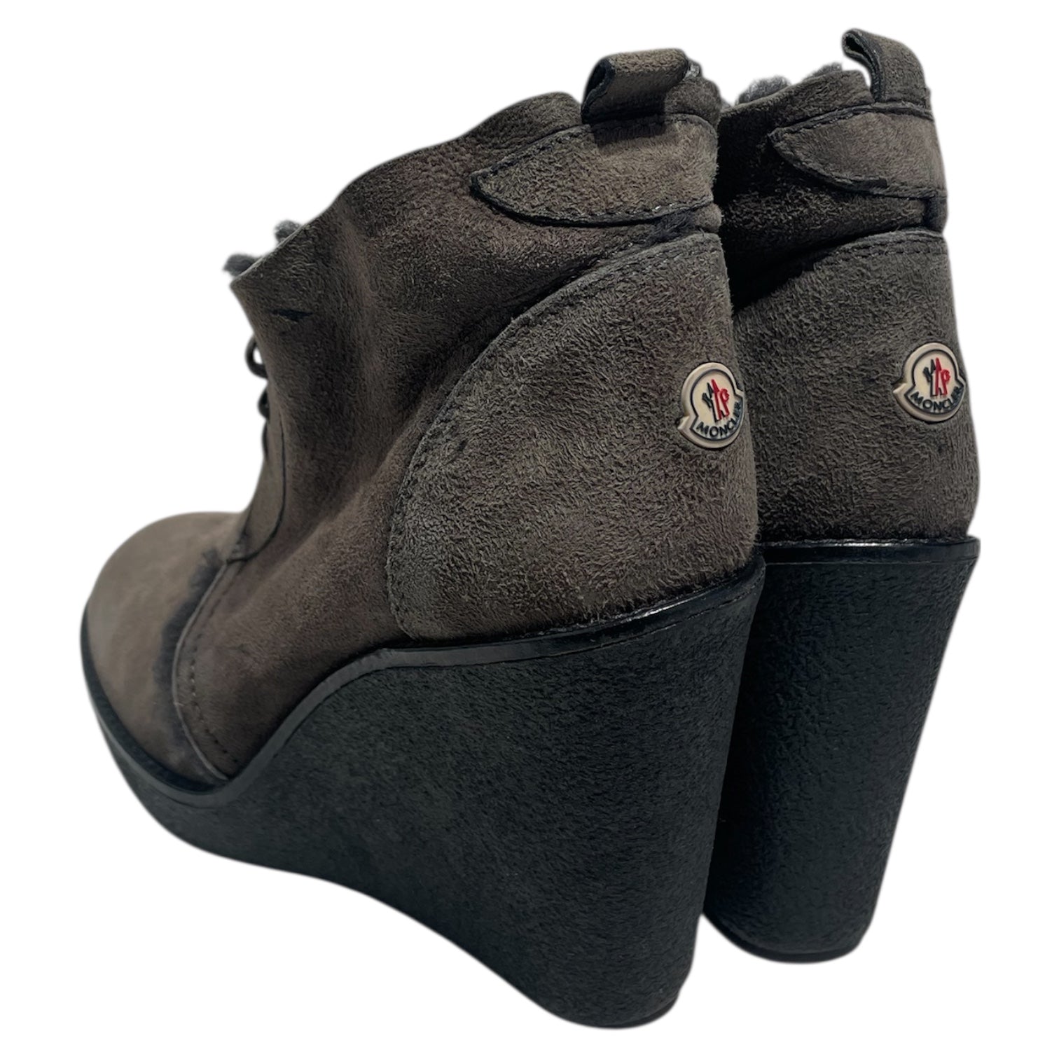 MONCLER/Ankle Boots/EU 39/Suede/BRW/Wedge Boot Fur Lined view 2