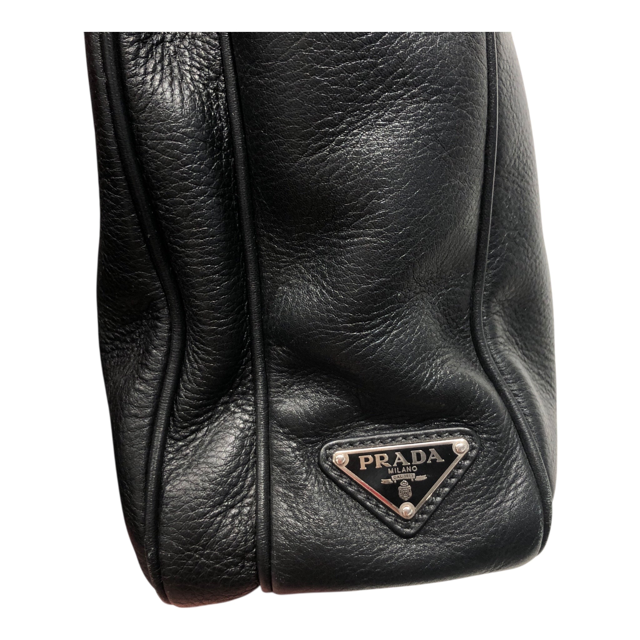 PRADA/Cross Body Bag/Leather/BLK/CONVERTIBLE FRONT POCKET view 4
