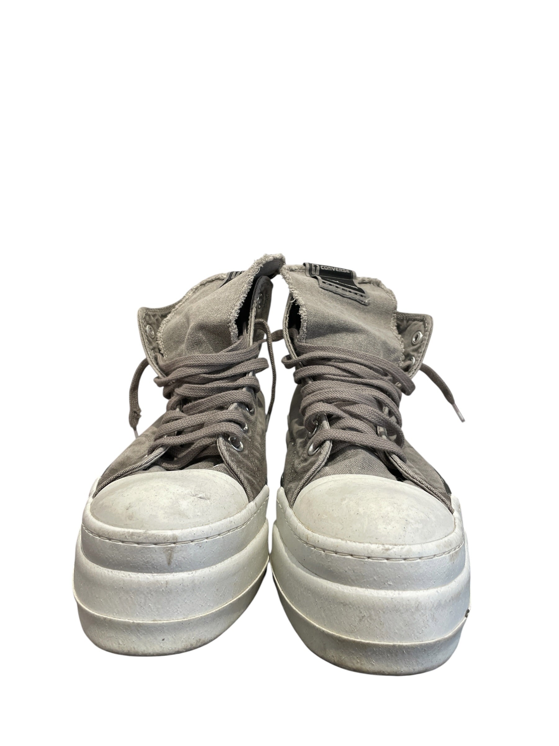 Rick Owens/CONVERSE/Hi-Sneakers/US 11/Cotton/GRY/DBLTDRKSTAR view 4
