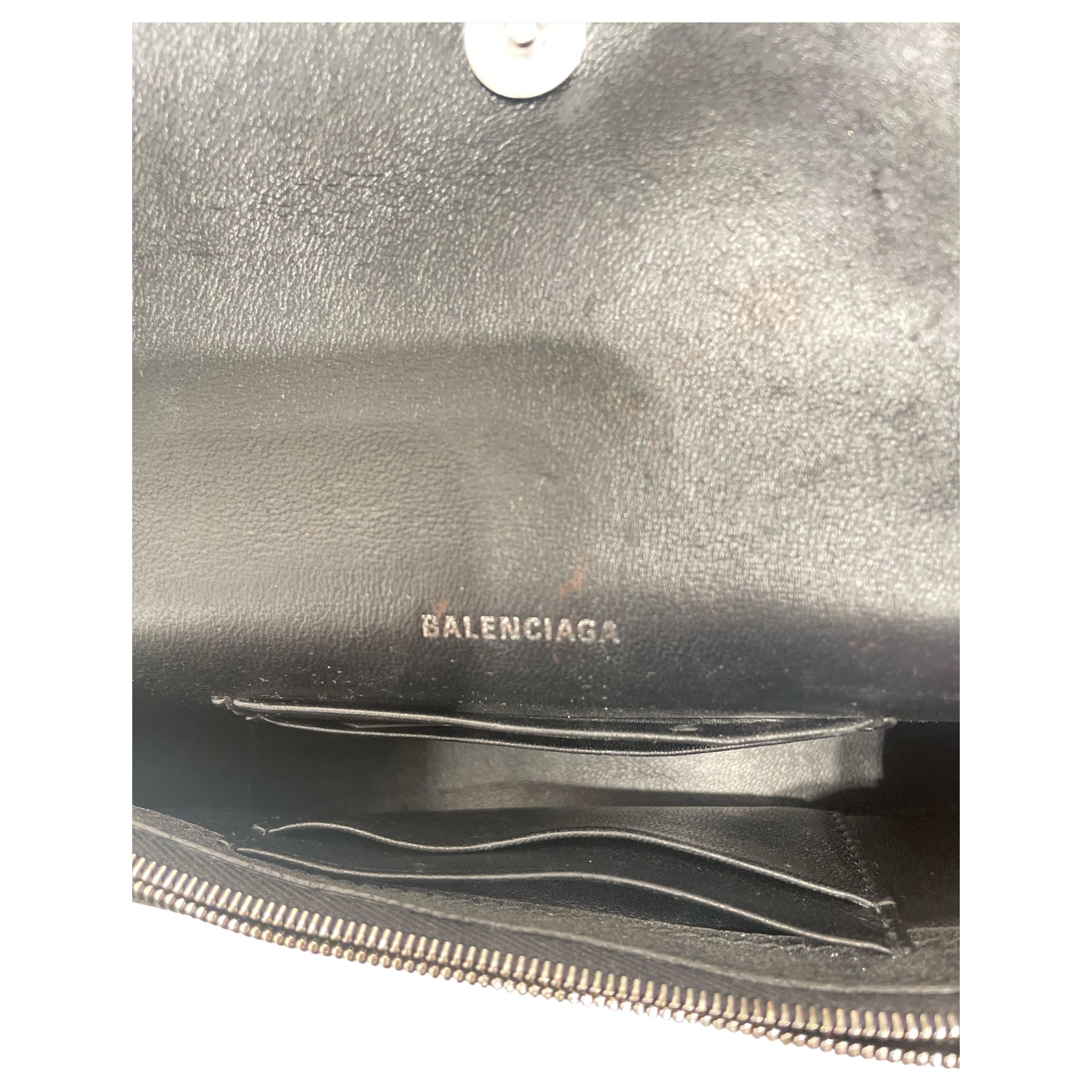 BALENCIAGA/Cross Body Bag/Glitter/Leather/BLK/Glitter Hourglass WOC Bag view 3