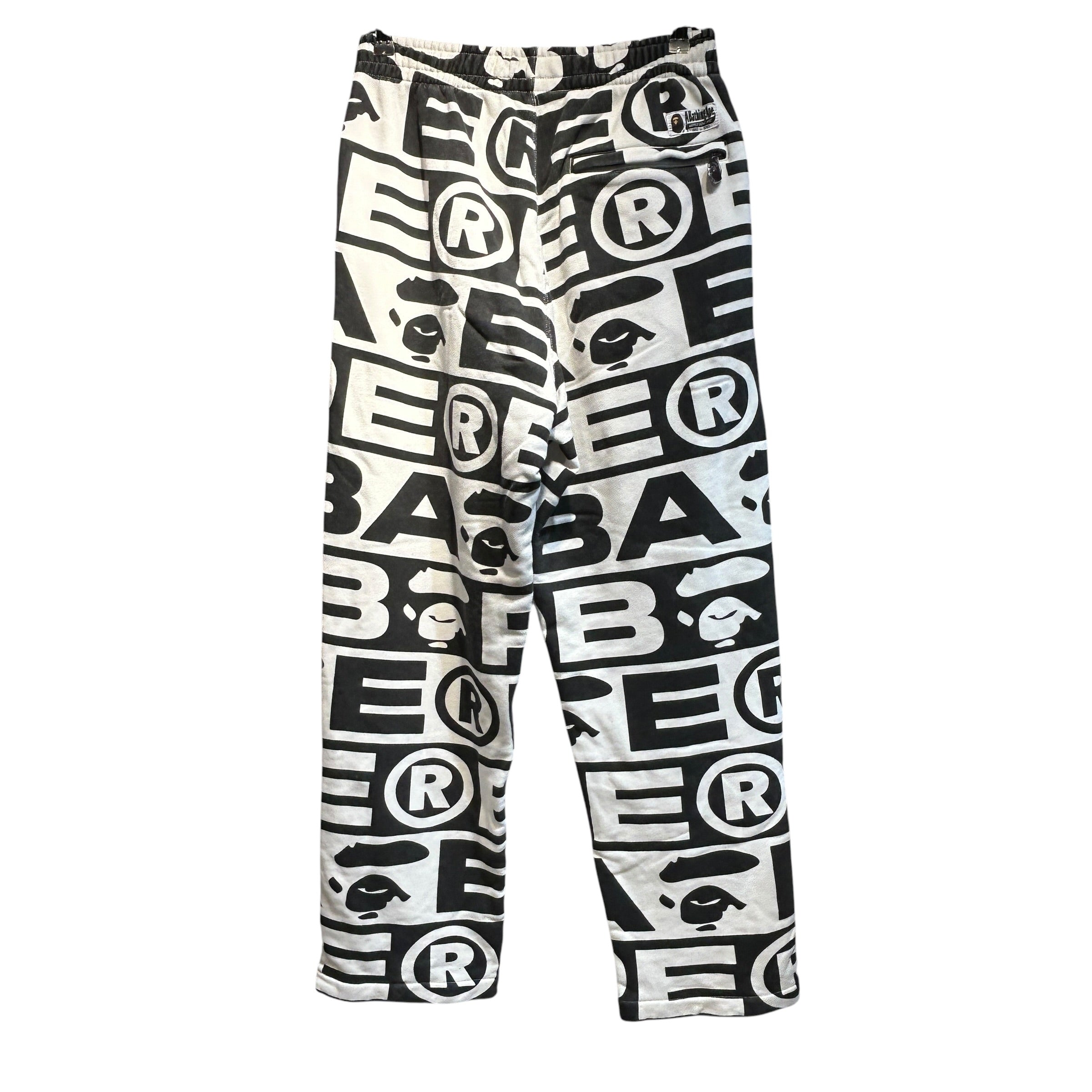 A BATHING APE/Bootcut Pants/M/Cotton/WHT/All Over Print/Patterned Oversized Sweatpants view 2
