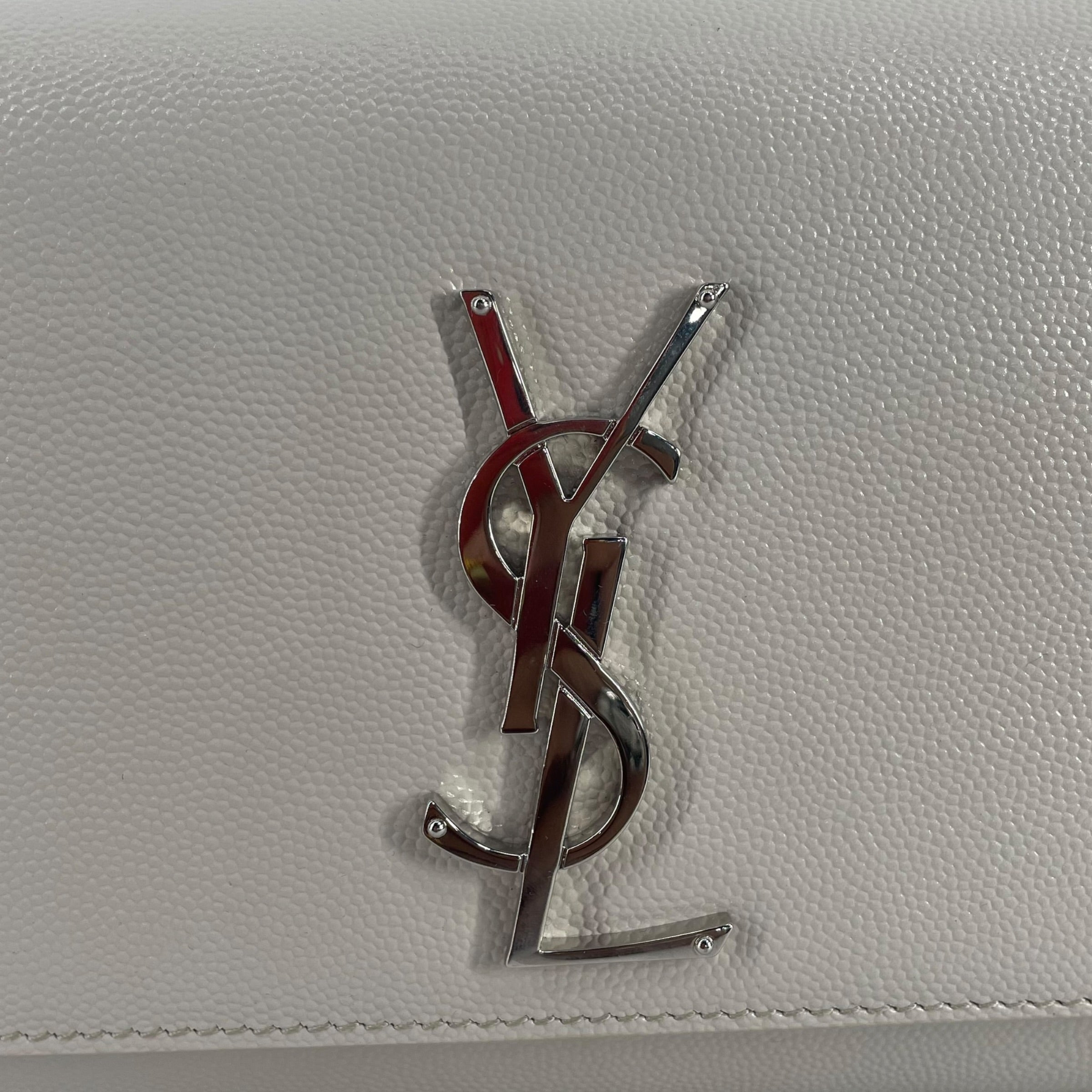 YVES SAINT LAURENT/Cross Body Bag/Leather/GRY/SILVER YSL LOGO view 6