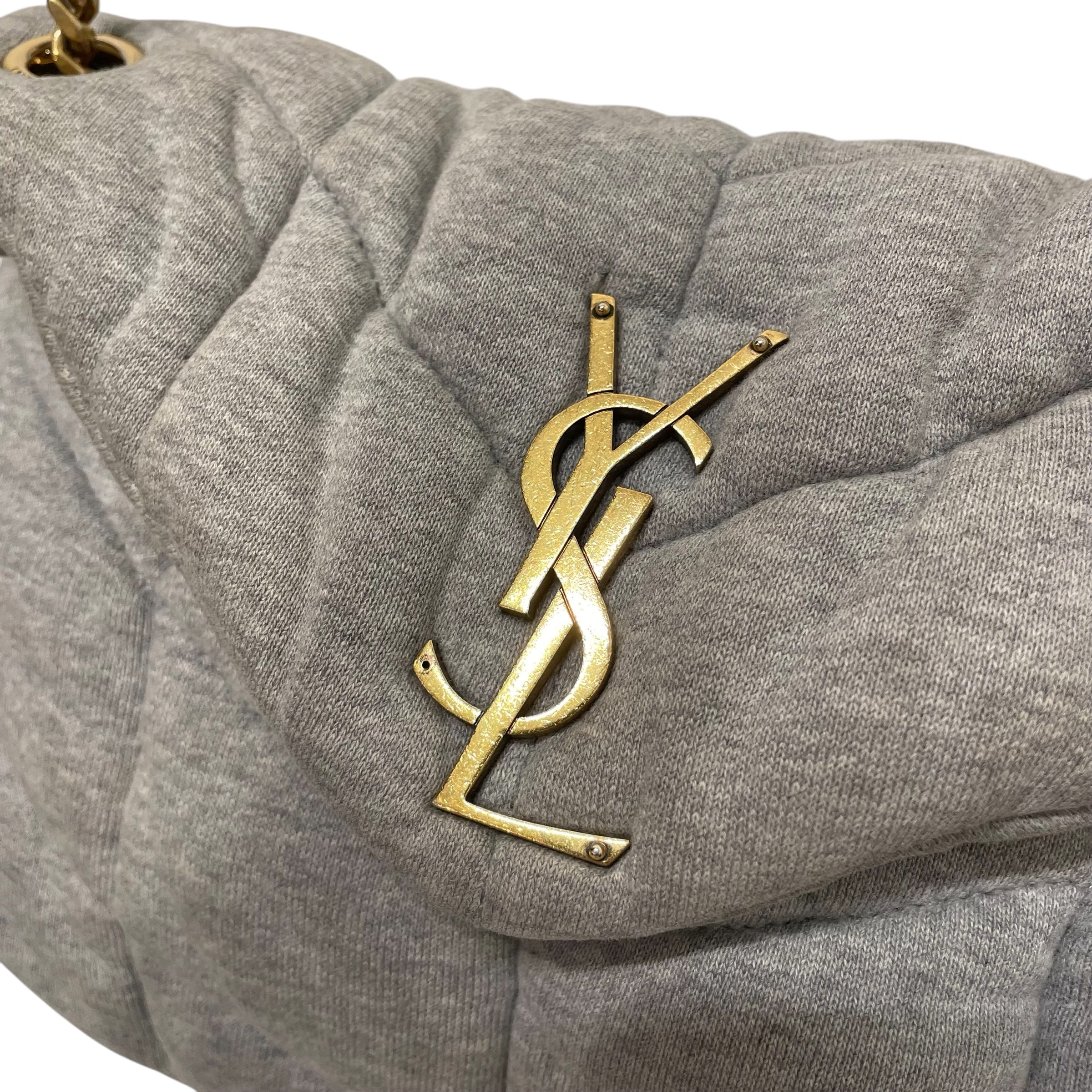 YVES SAINT LAURENT/Cross Body Bag/Cotton/GRY/LOULOU PUFFER view 3