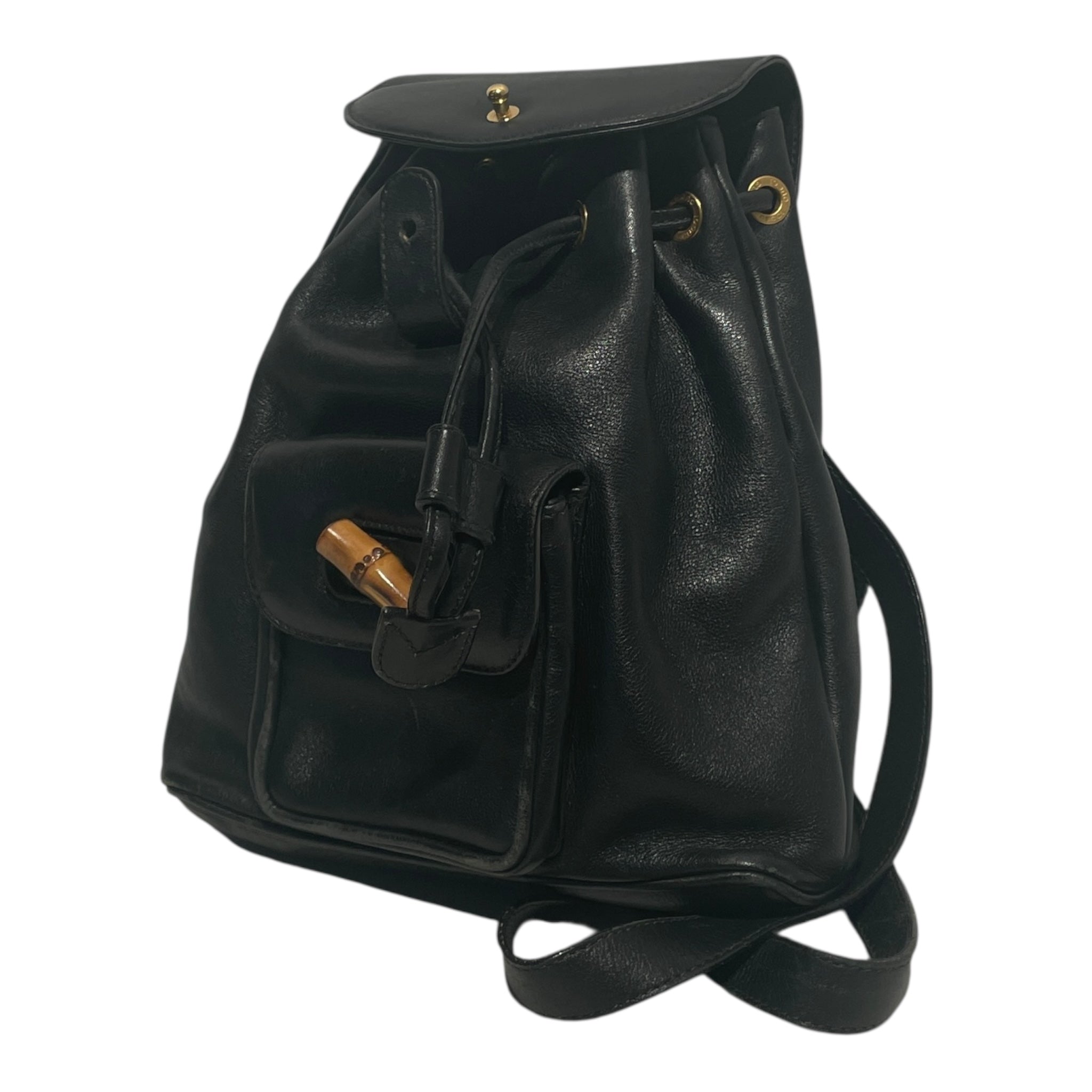 GUCCI/Backpack/S/Leather/BLK/GUCCI BAMBOO LEATHER view 2