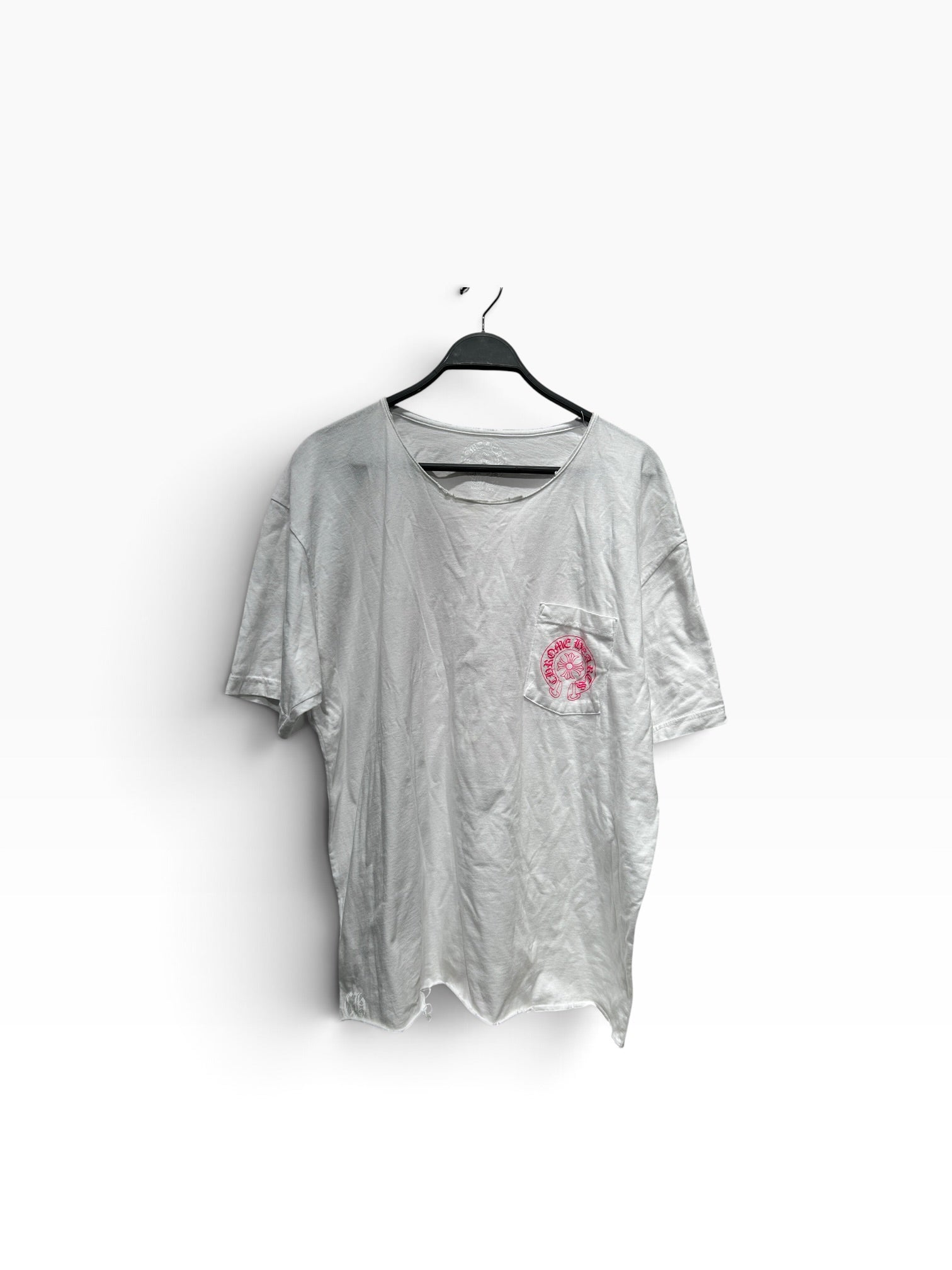 CHROME HEARTS/T-Shirt/XXL/Cotton/WHT/pink horseshoe view 1